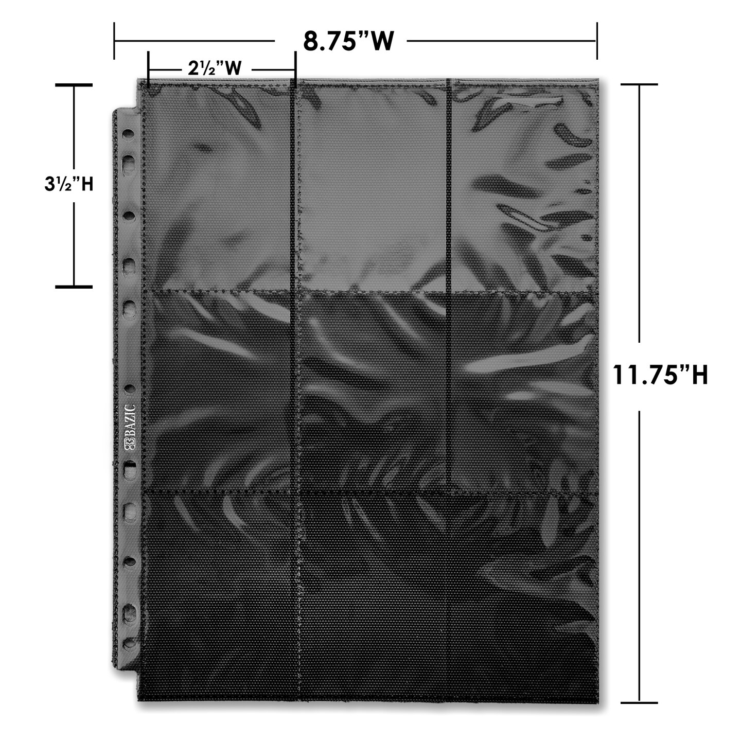 BAZIC Trading Card Holder Double Sided Side Loading 9-Pockets (5/Pack)