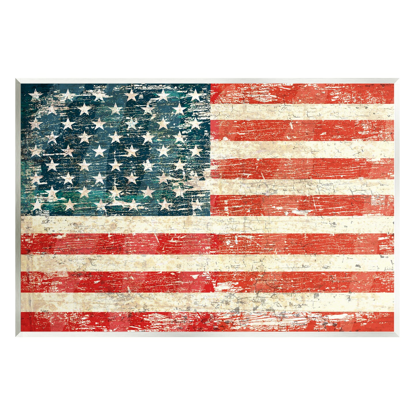Stupell Industries Rustic American Flag Wall Plaque Art