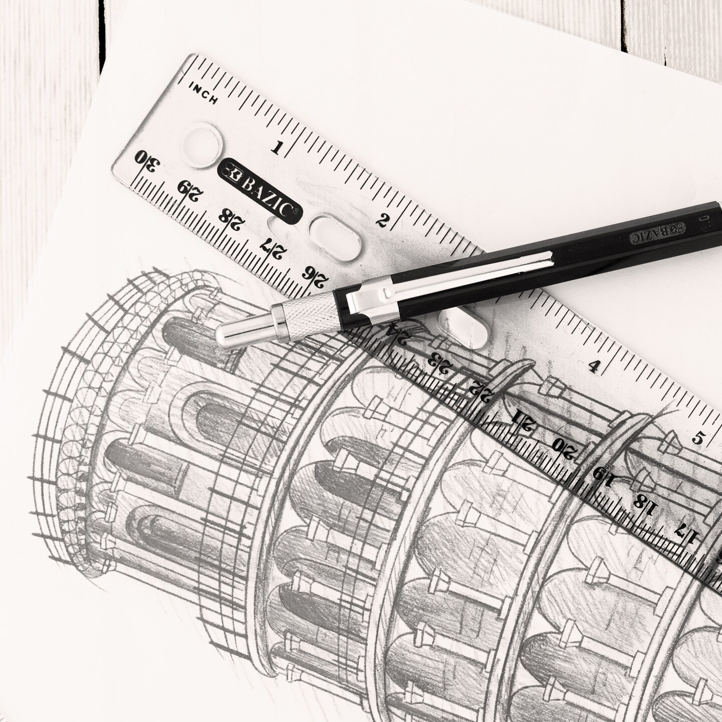 BAZIC Clear Ruler 12&#x22; (30cm)