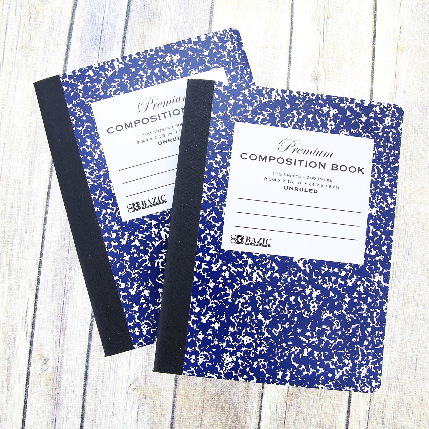 BAZIC Composition Book UNRULED Premium Blue Marble 100 Ct.