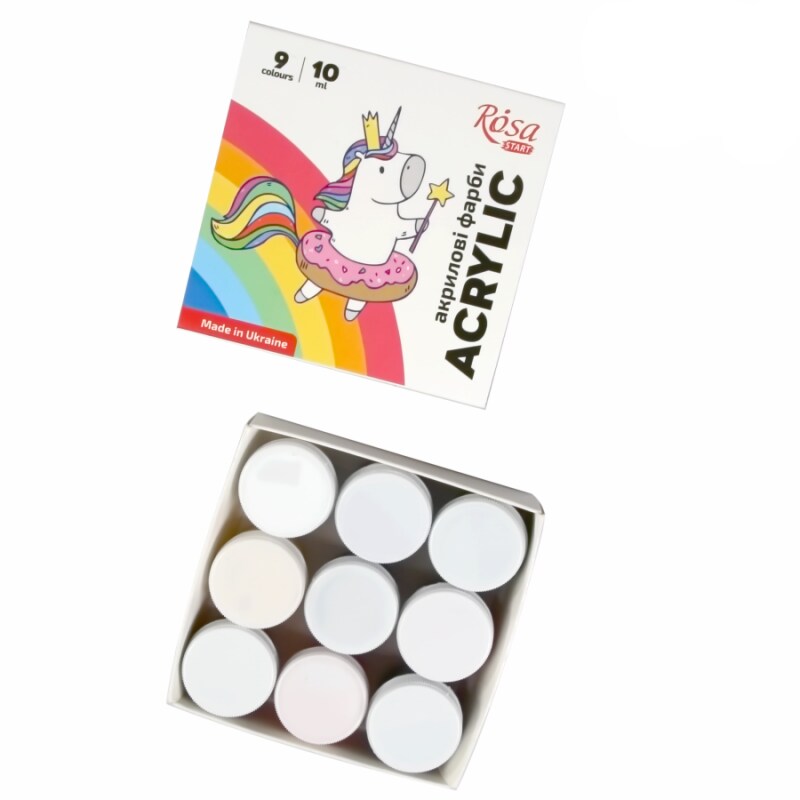 Rosa Start Unicorn Acrylic Paint Set 9 colors (0.34 oz each)