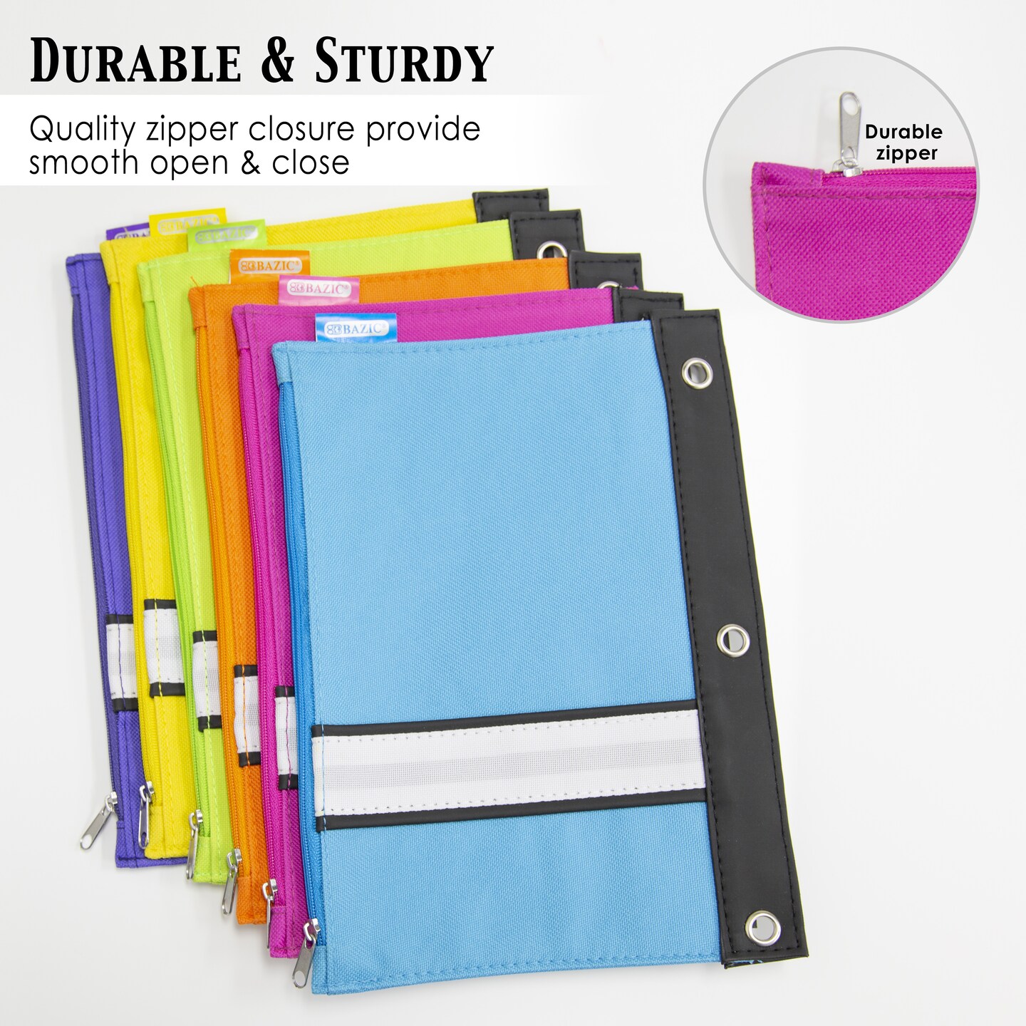 BAZIC Pencil Pouch 3-Ring - Bright Color