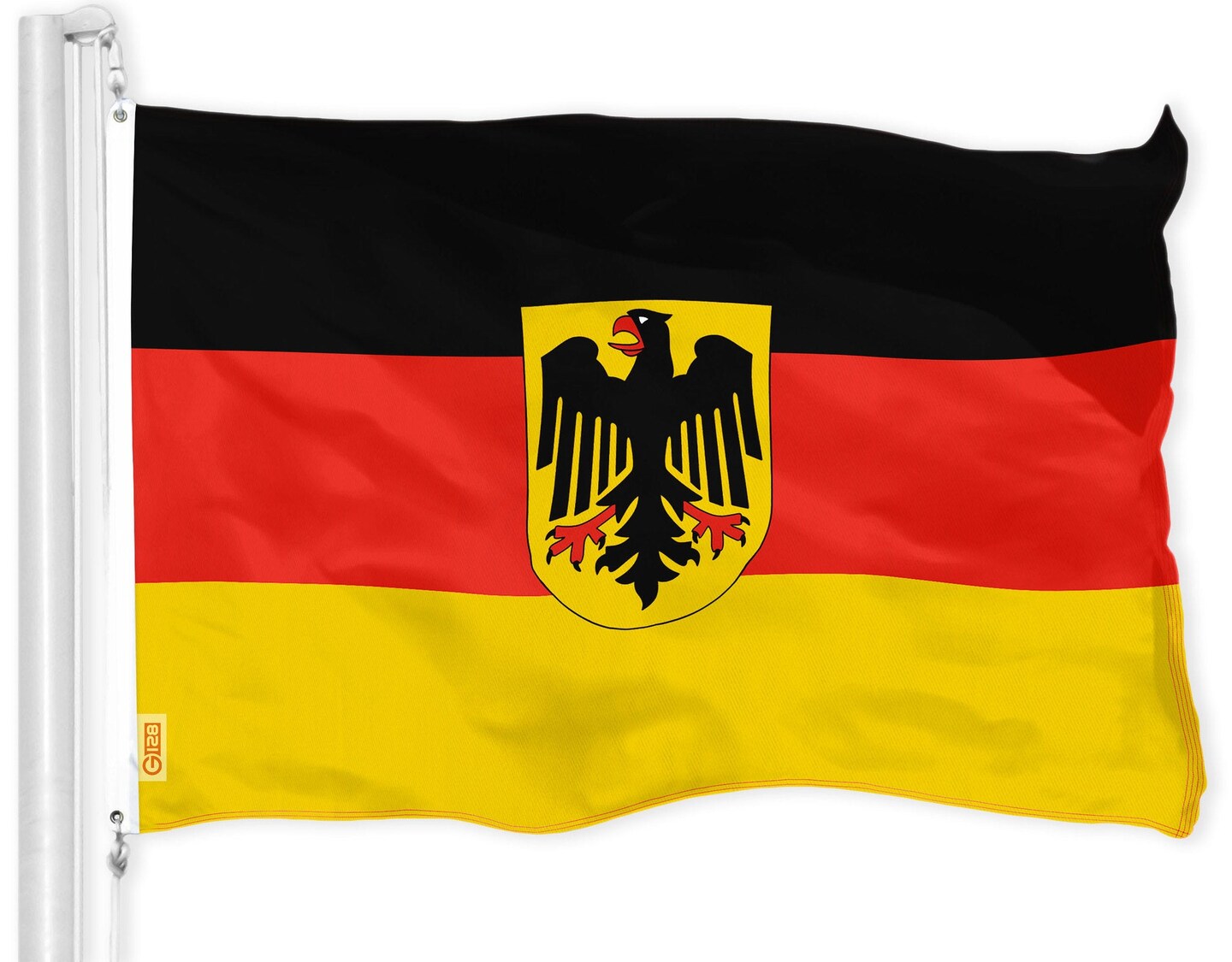 G128 Combo Pack: USA American Flag &#x26; Germany German Ensign Flag 3x5 FT Printed 150D Polyester