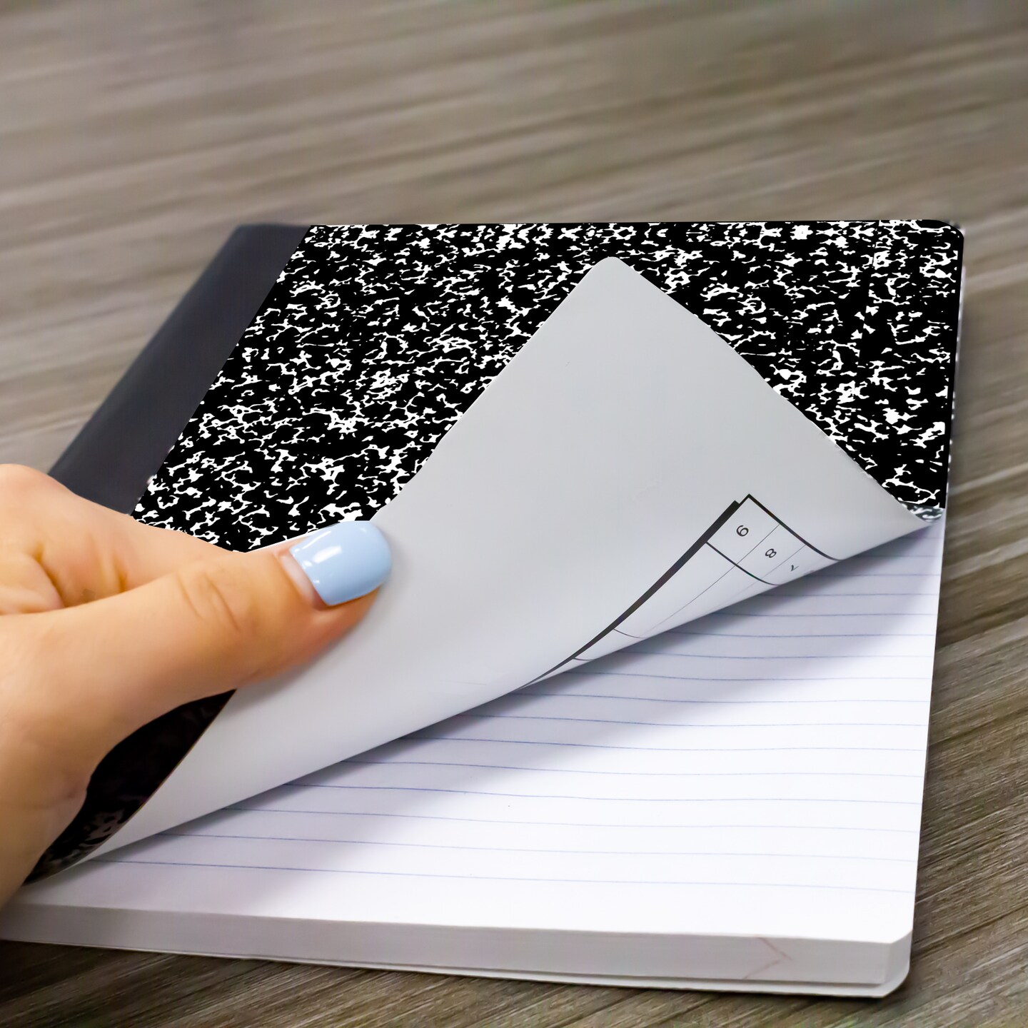 BAZIC Composition Book W/R Black Marble 100 Ct.