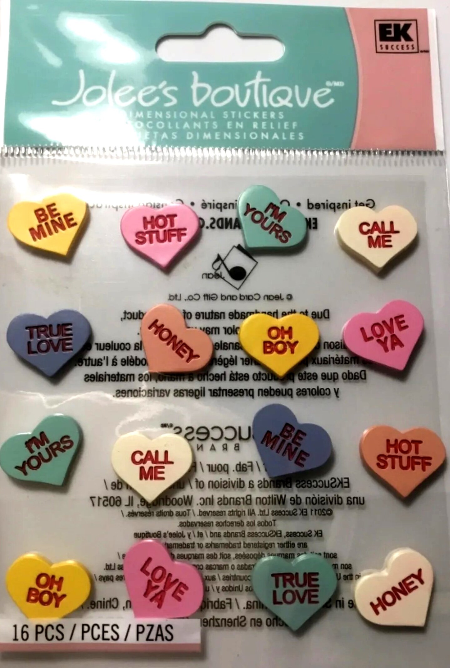 Jolee&#x27;s Boutique Conversation Hearts Dimensional Stickers