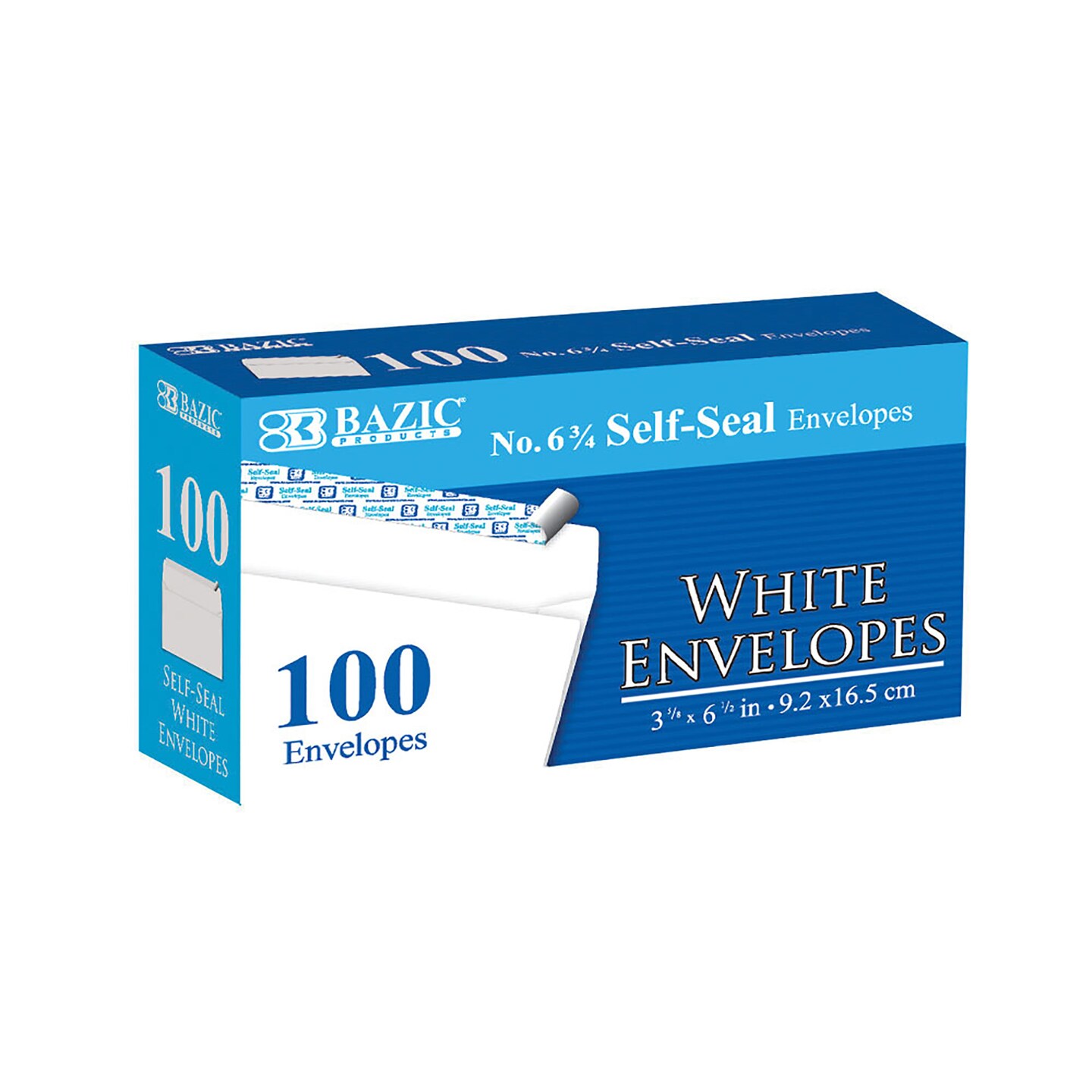 BAZIC #6 3/4 Self-Seal White Envelope (100/Pack)
