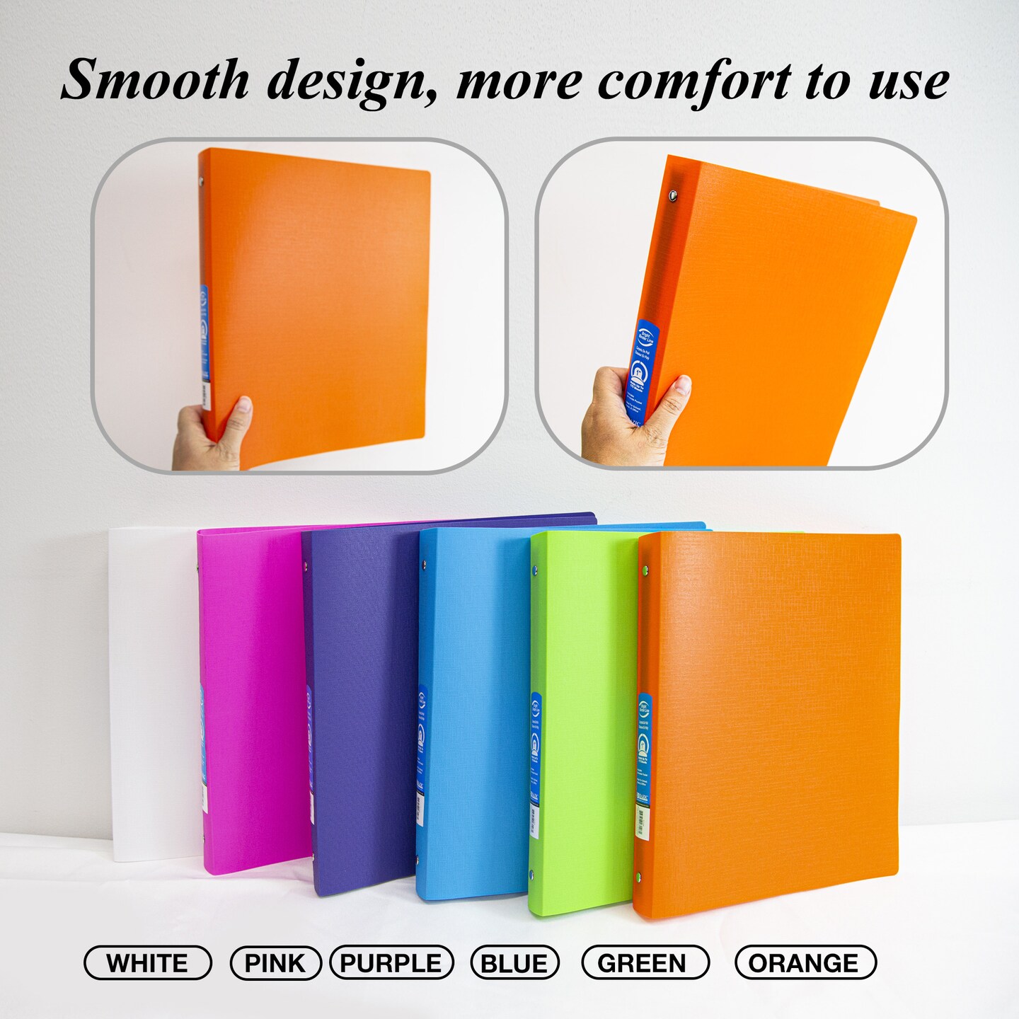 BAZIC 1&#x22; Bright Color Poly 3-Ring Binder w/ Pocket