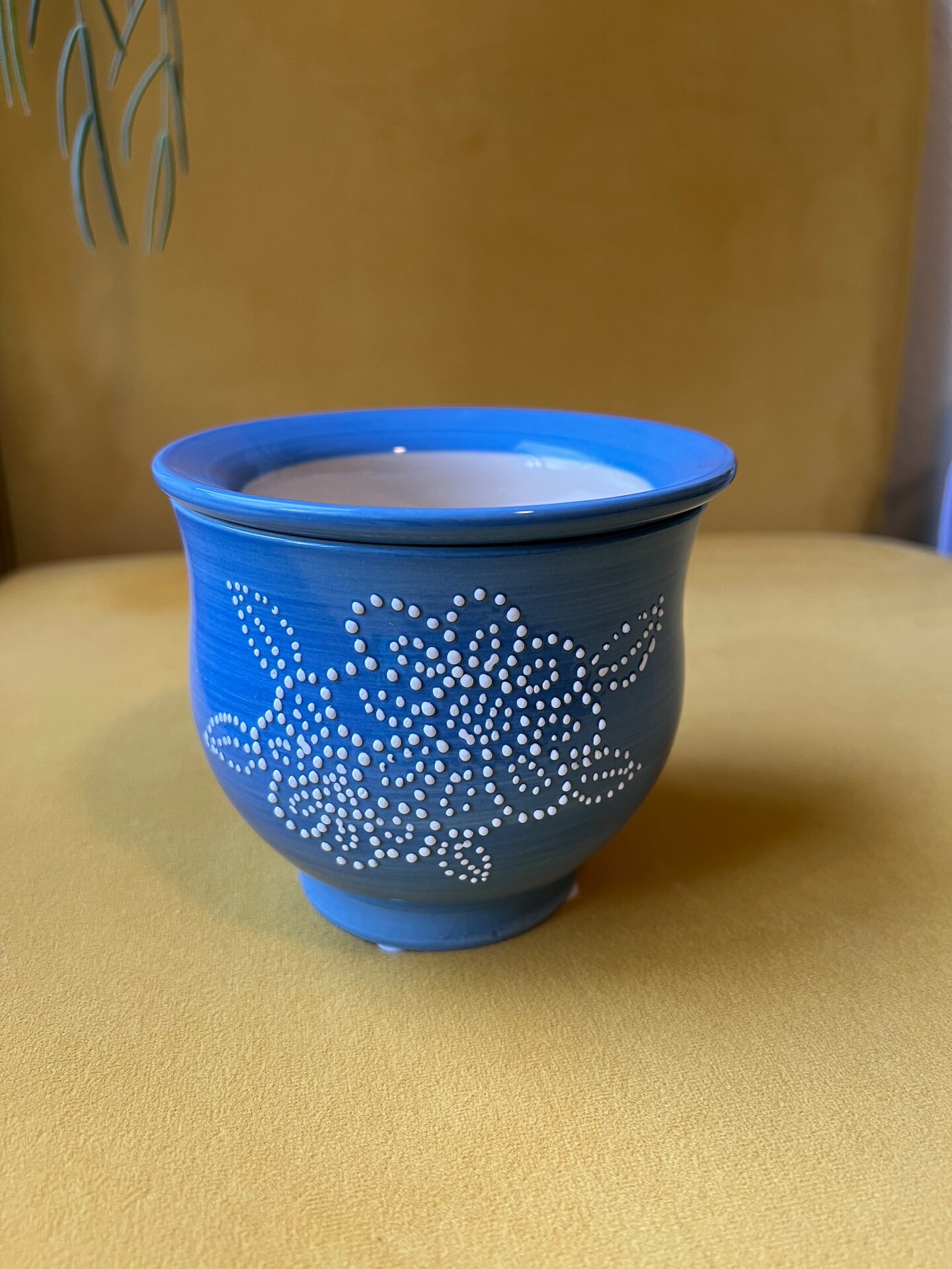 Ceramic Self Watering Planter, Blue with pattern, Plant not included |  MakerPlace by Michaels