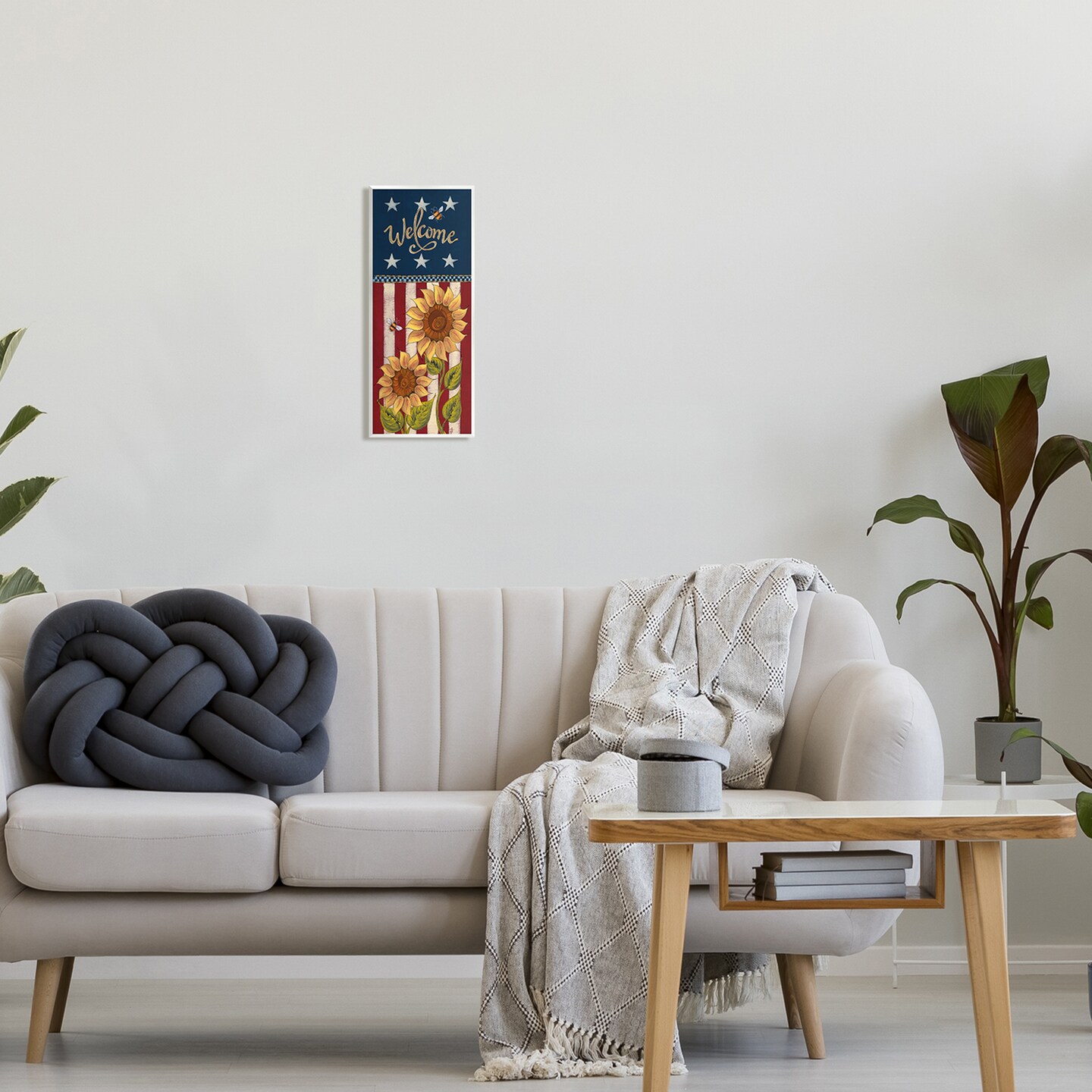 Stupell Industries Americana Welcome Country Sunflowers Wall Plaque Art