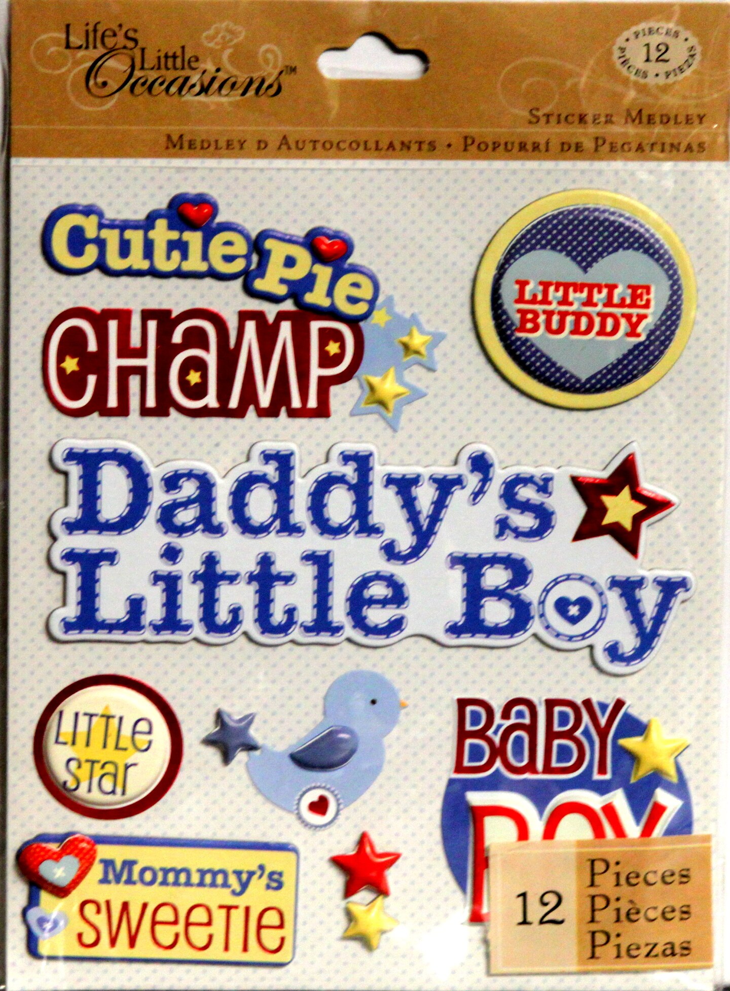 K &#x26; Company Life&#x27;s Little Occasions Baby Boy Cute Names Dimensional Stickers