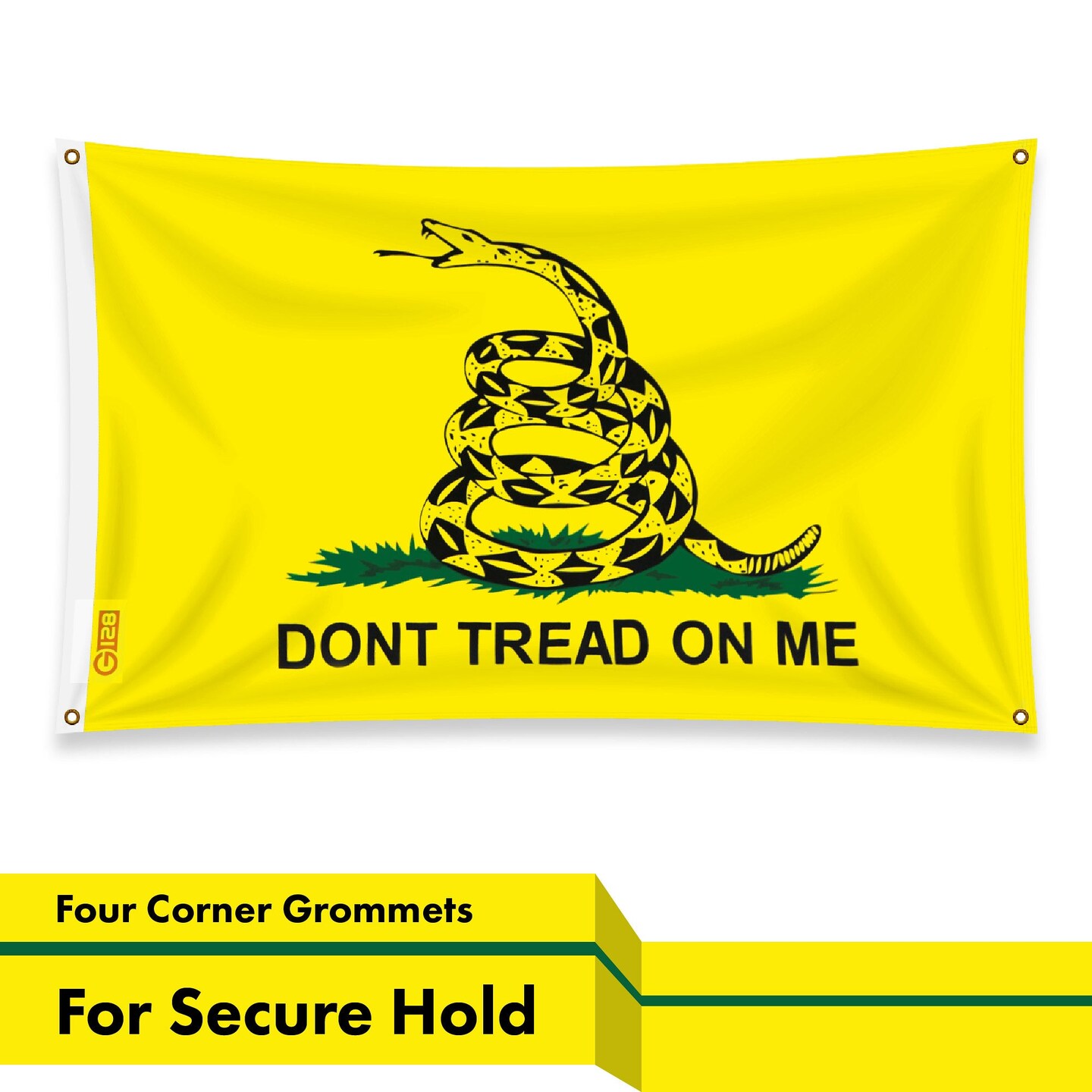 G128 Gadsden Don&#x27;t Tread On Me Flag | 3x5Ft | LiteWeave Pro Printed 150D Polyester, 4 Corner Brass Grommets | Historical Flag, Vibrant Colors, Perfect For Balcony, More Durable Than 100D 75D Polyester