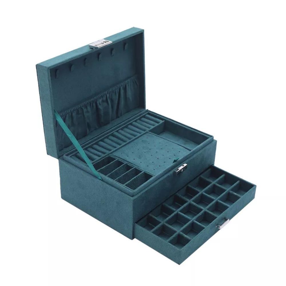 Large Capacity 3-Layer Jewelry Box Organizer