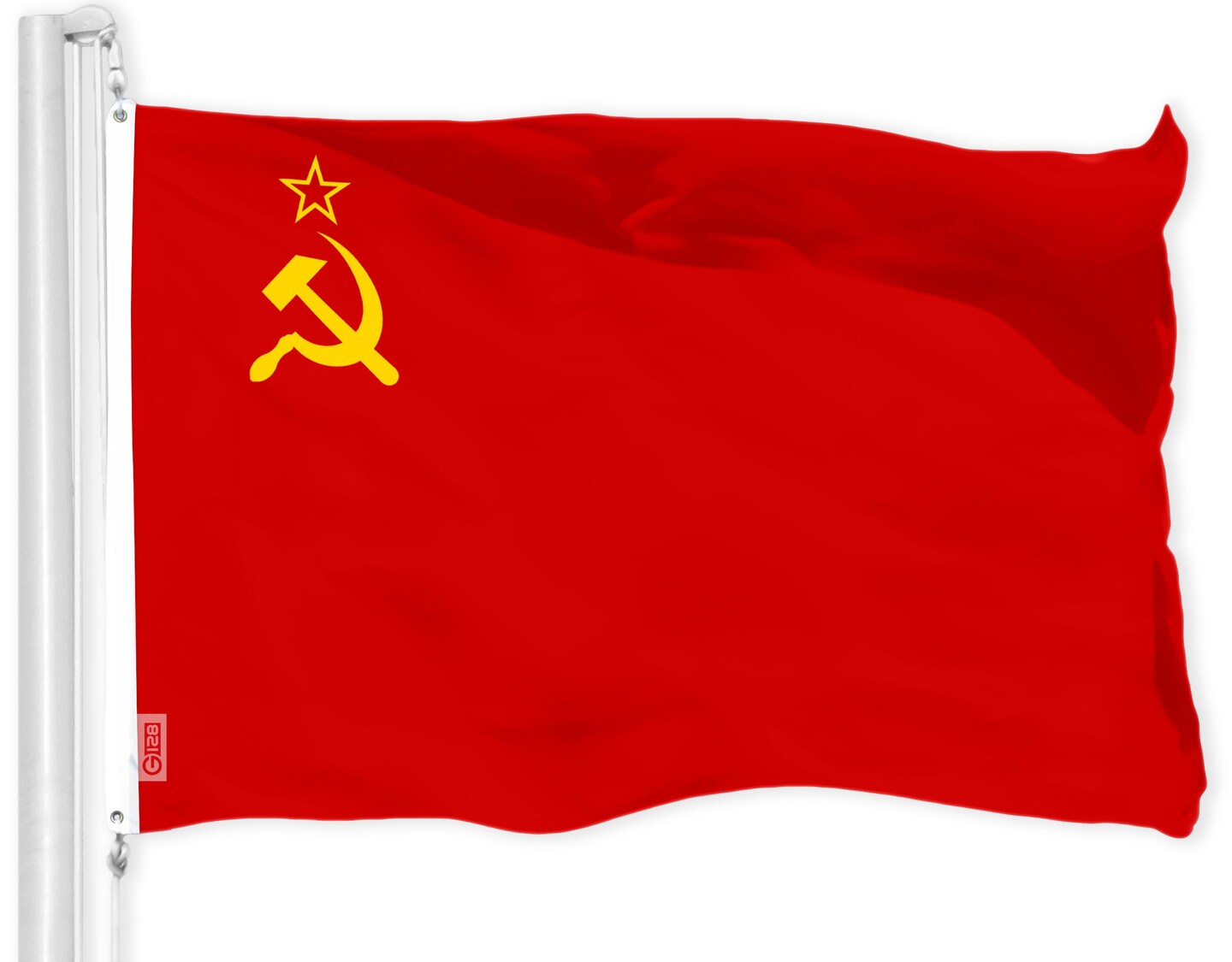 G128 Combo Pack: American USA Flag 3x5 Ft &#x26; Union of Soviet Socialist Republics USSR Flag 3x5 Ft | Both LiteWeave Pro Series Printed 150D Polyester, Brass Grommets