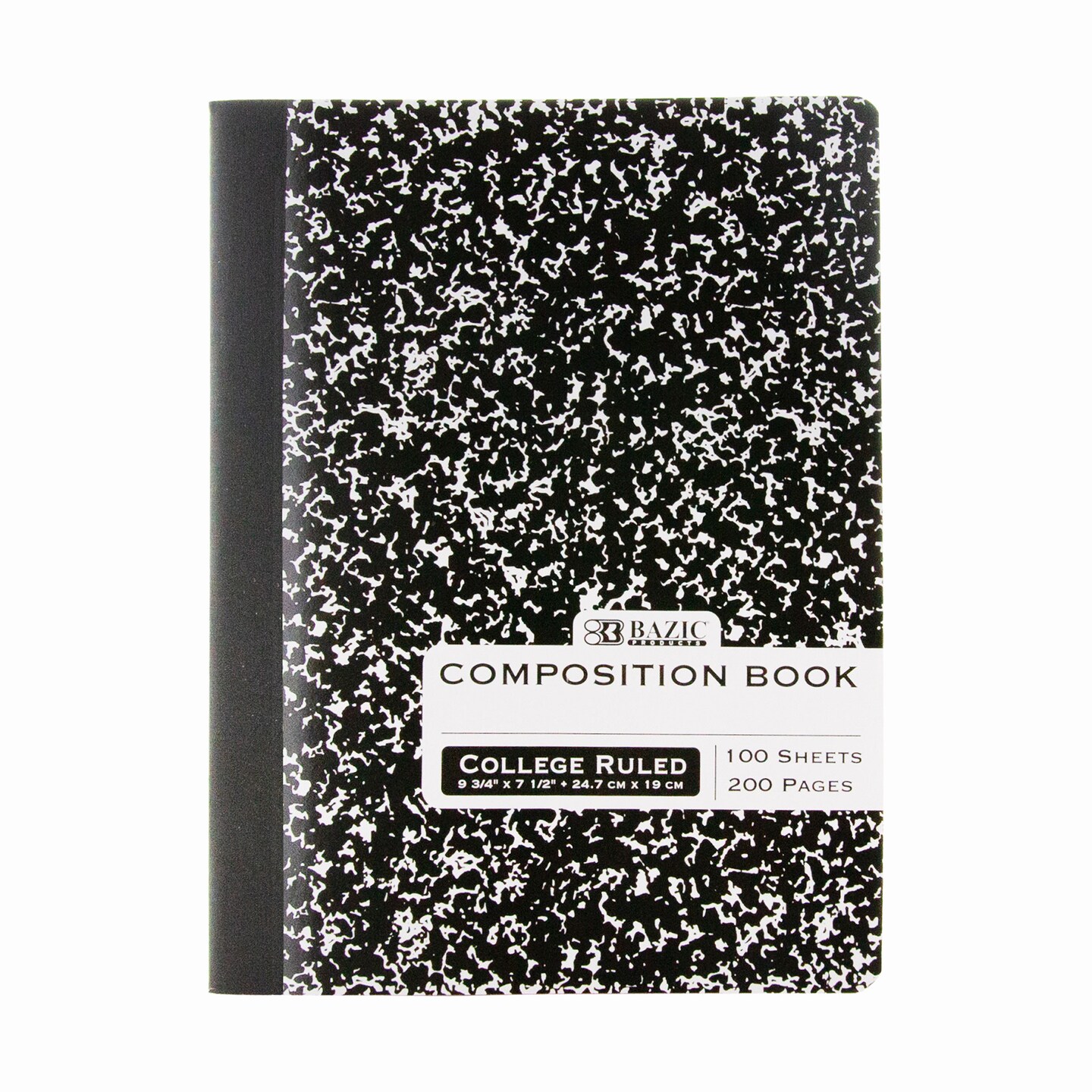 BAZIC Composition Book C/R Black Marble 100 Ct.
