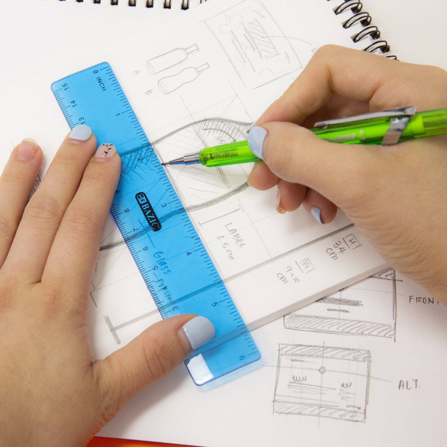 BAZIC Plastic Ruler 6&#x22; (15cm) (3/Pack)