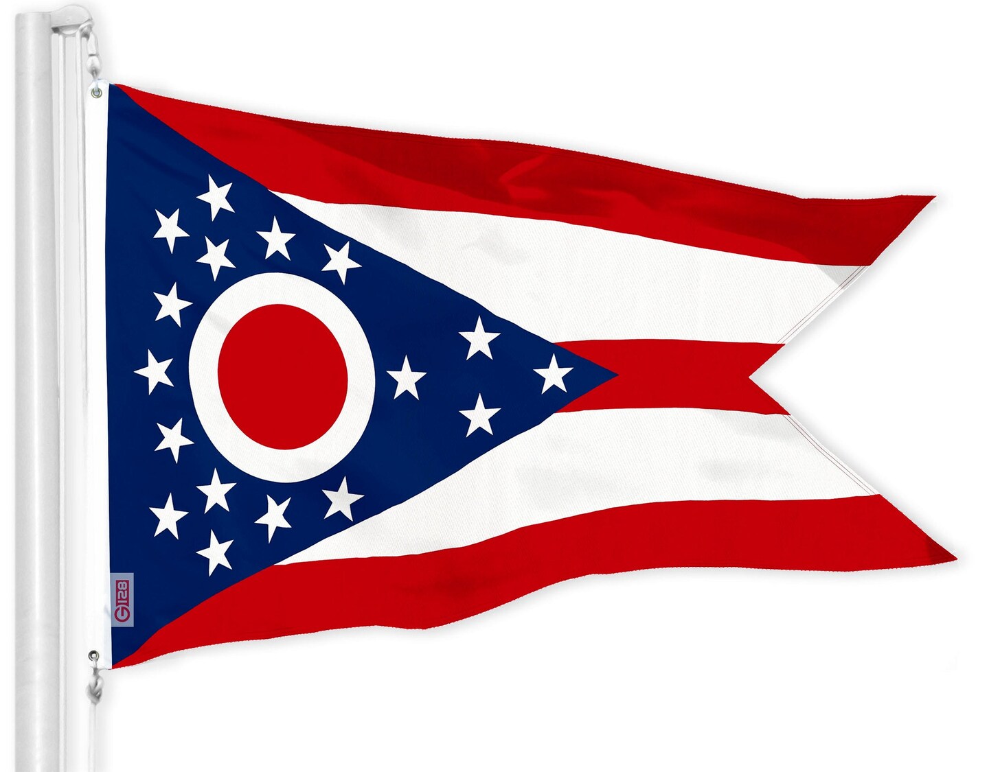 G128 Combo Pack: USA American Flag 3x5 Ft 150D Printed Stars &#x26; Ohio State Flag 3x5 Ft 150D Printed