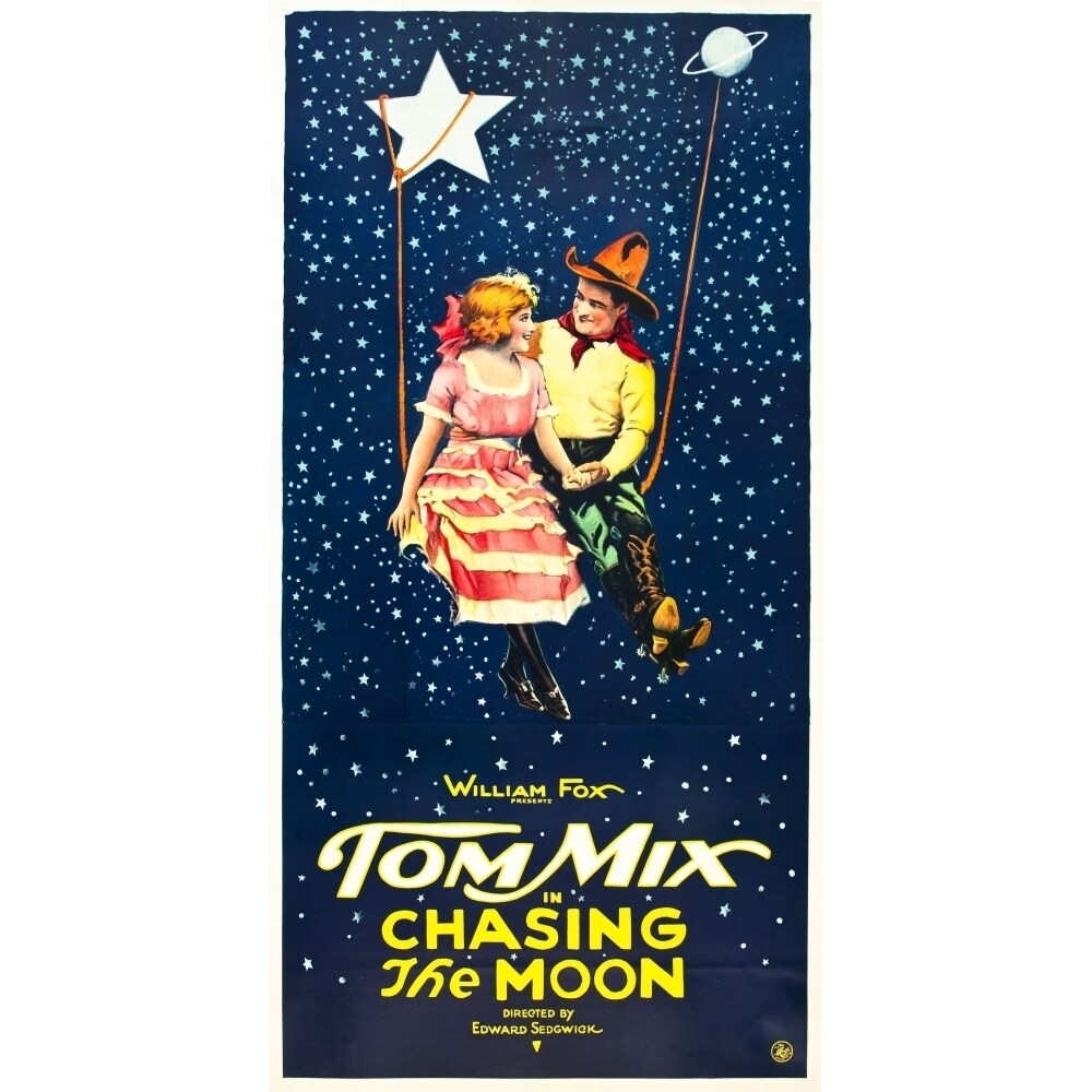 Chasing The Moon L-R: Eva Novak Tom Mix On Us Insert Poster 1922. Movie Poster Masterprint