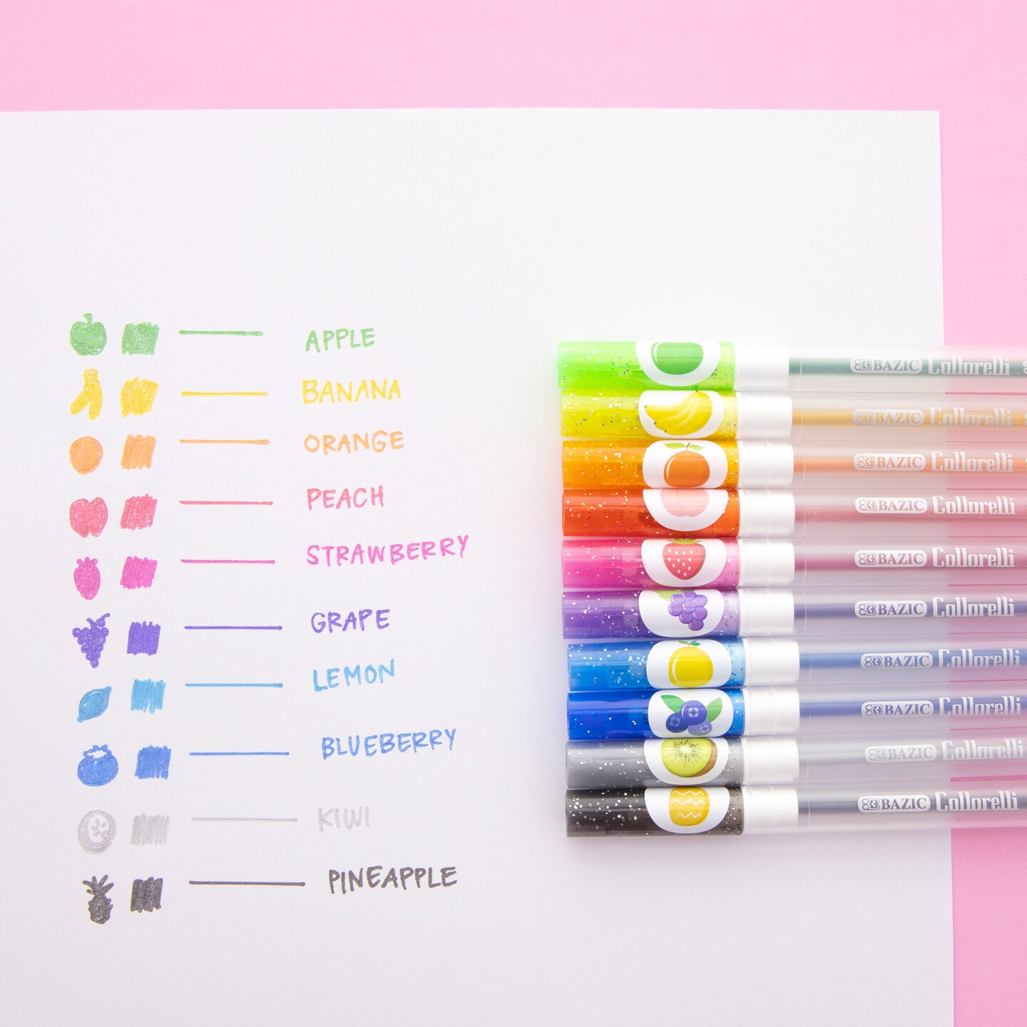 BAZIC Collorelli Gel Pen 10 Scented Glitter Color
