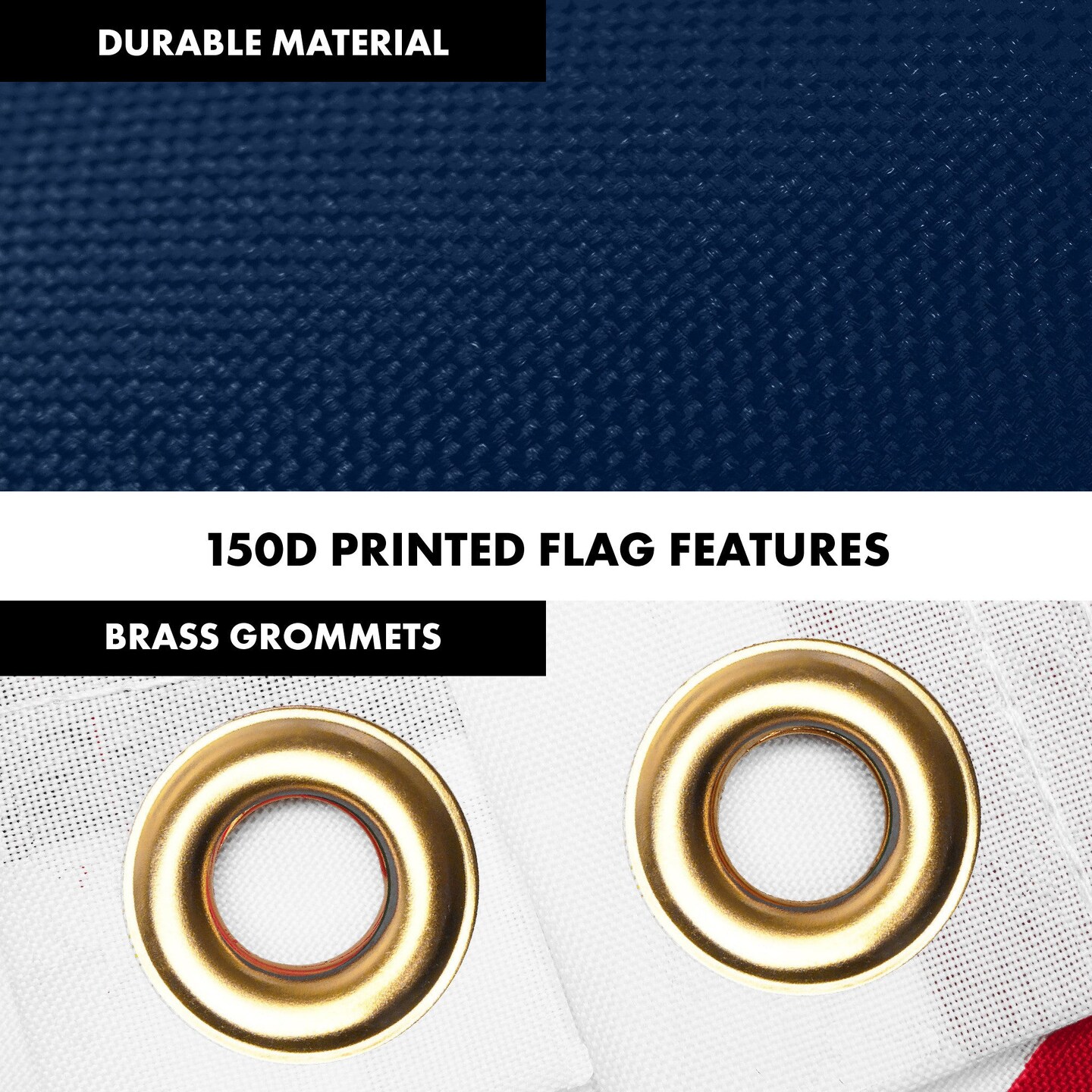 G128 Combo Pack: 6 Ft Tangle Free Aluminum Spinning Flagpole (White) & Betsy Ross 1776 Flag 3x5 Ft, LiteWeave Pro Series Printed 150D Polyester | Pole with Flag Included
