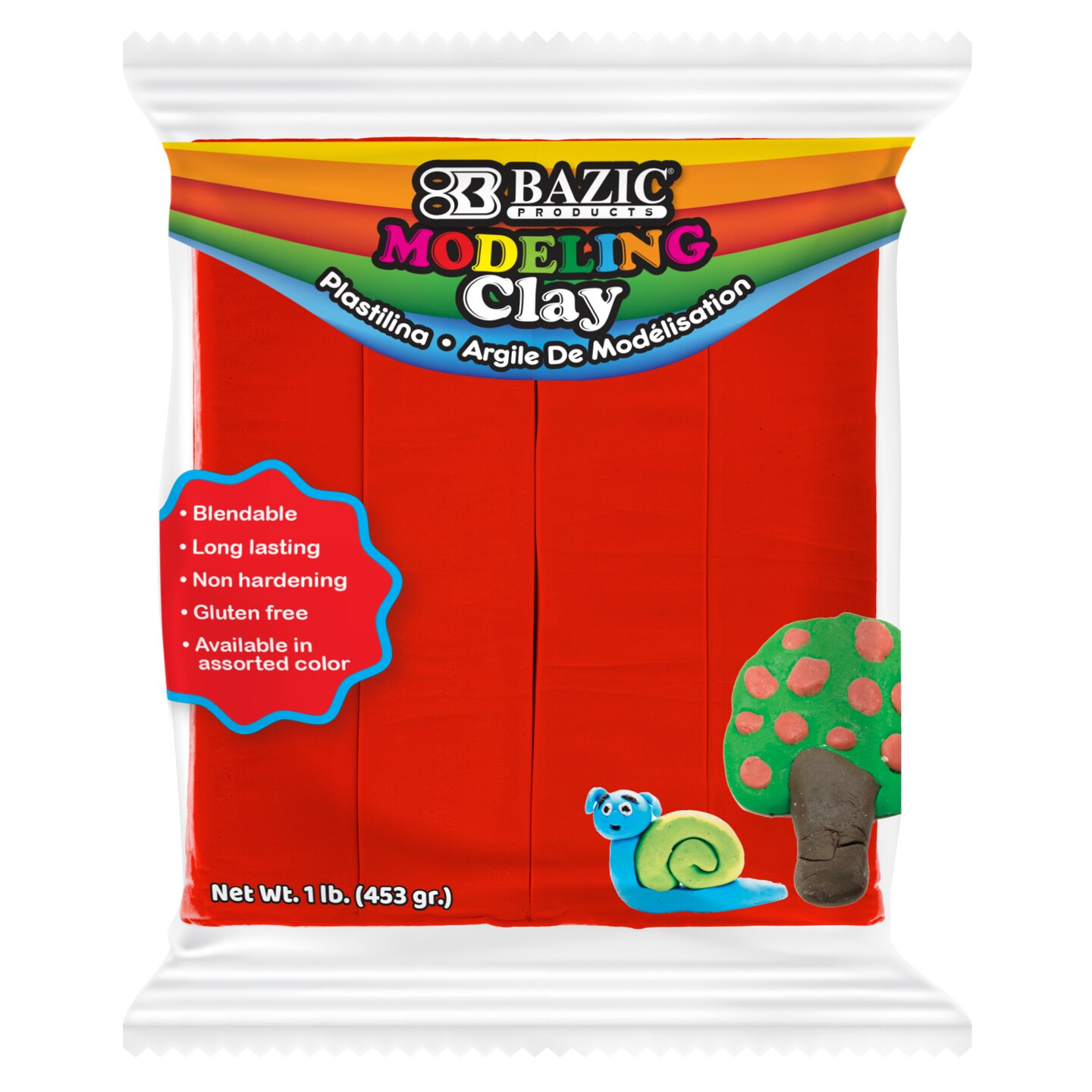 BAZIC Modeling Clay 1 lb Red