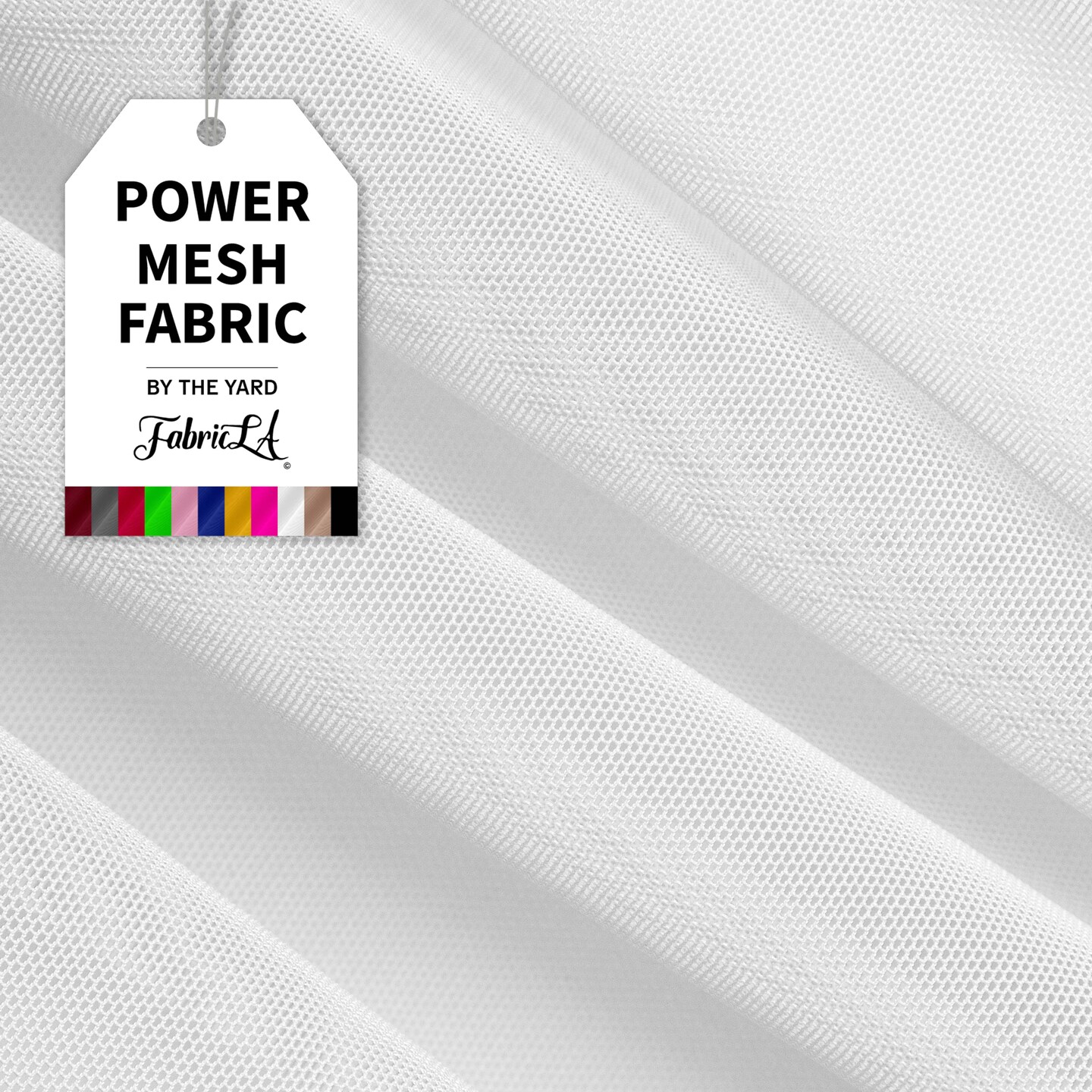 FabricLA Power Mesh Fabric | 4-Way Stretch Nylon Mesh Fabric | Lightweight Sheer Nylon Spandex Stretch Mesh Fabric | 60&#x22; inch Wide