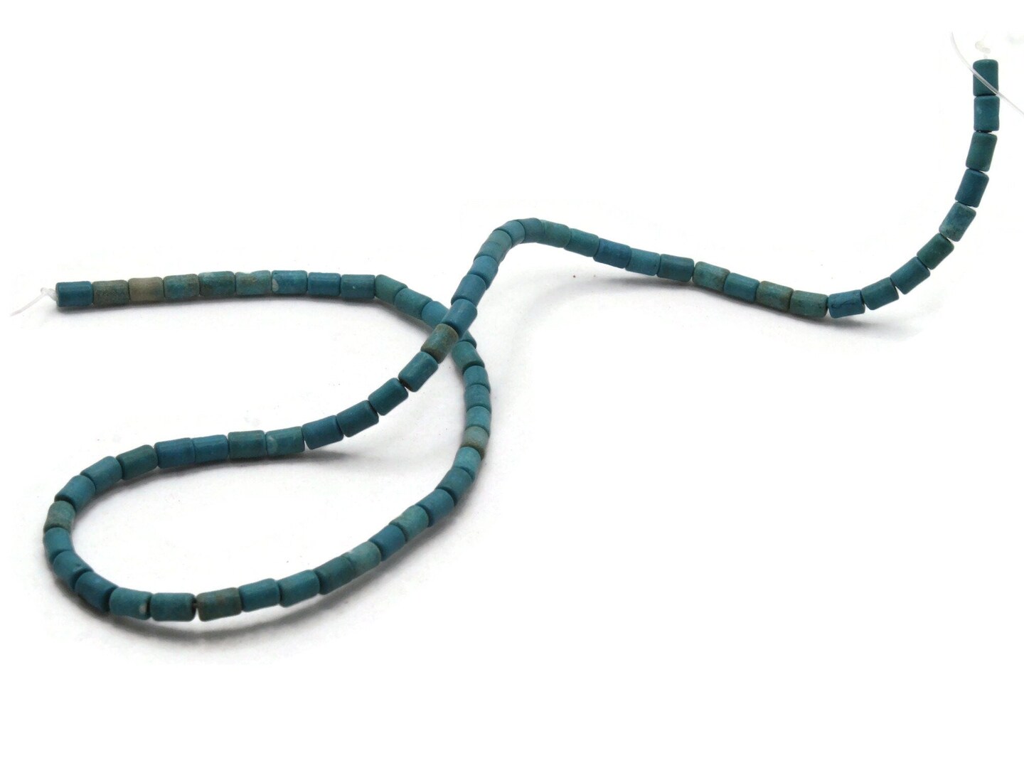 70 5mm Turquoise Blue Tube Dyed Synthetic Turquoise Stone Beads bF3