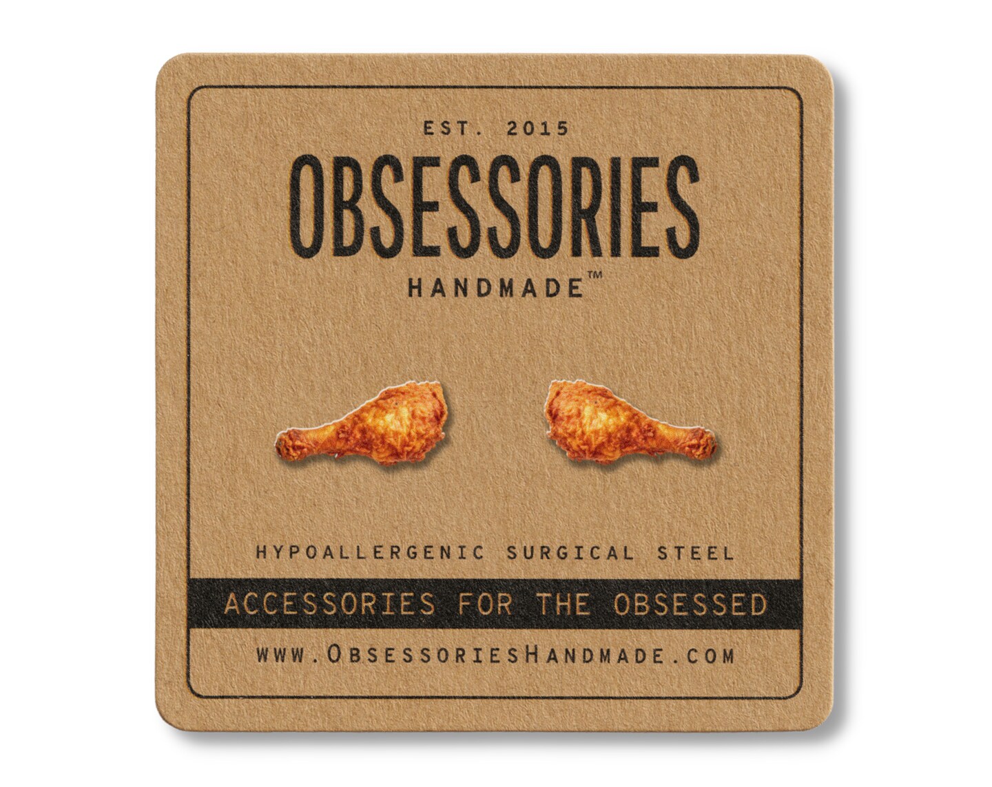 Fried Chicken Earrings Miniature Food Earrings Chicken Stud Earrings