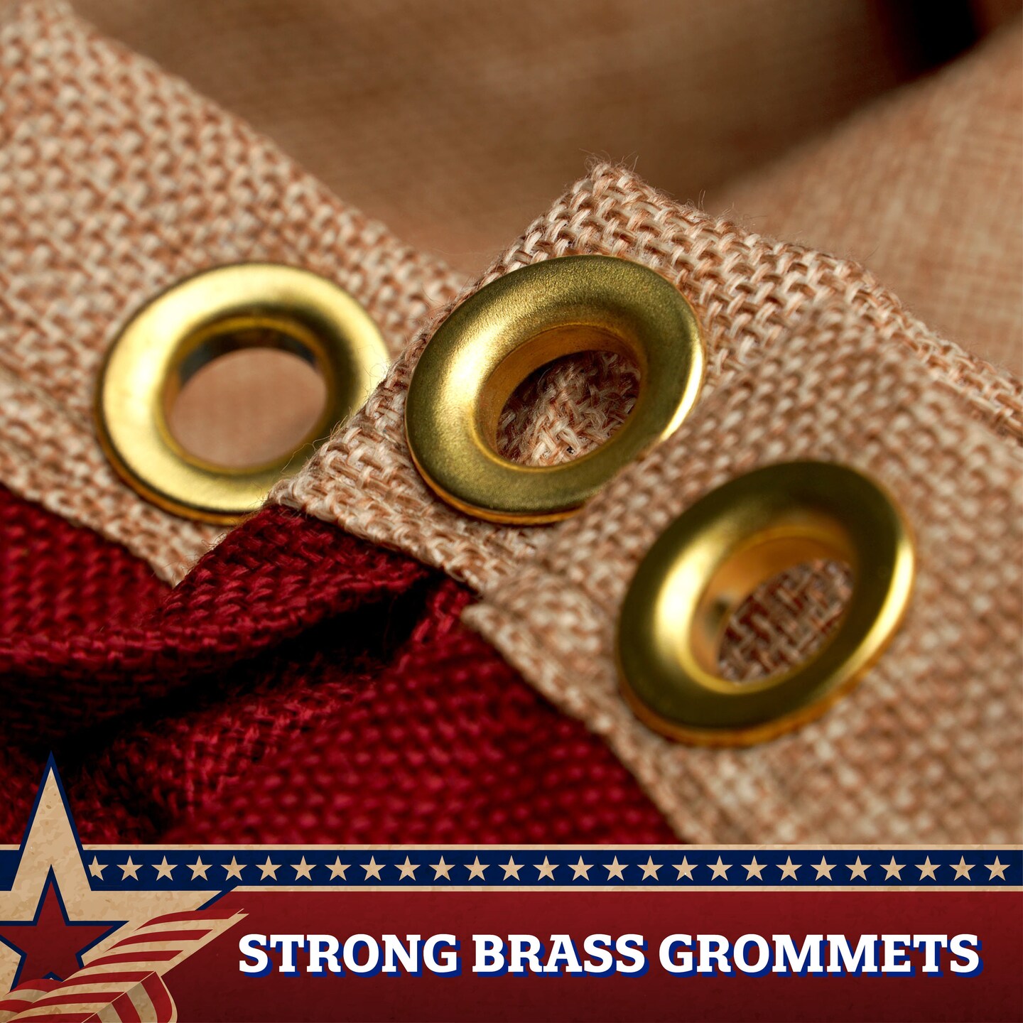 G128 - 10 Pack: USA Tea Stained Pleated Fan Flag 3x6FT Burlap Embroidered Polyester Stars and Stripes