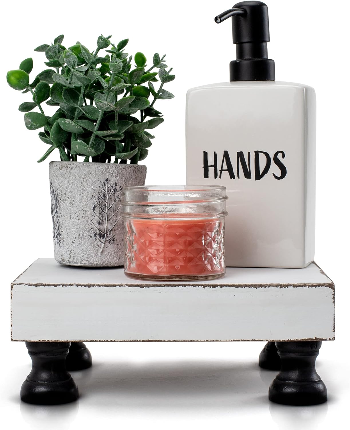 Farmhouse Charm: Decorative Wood Riser for Kitchen or Bathroom Decor