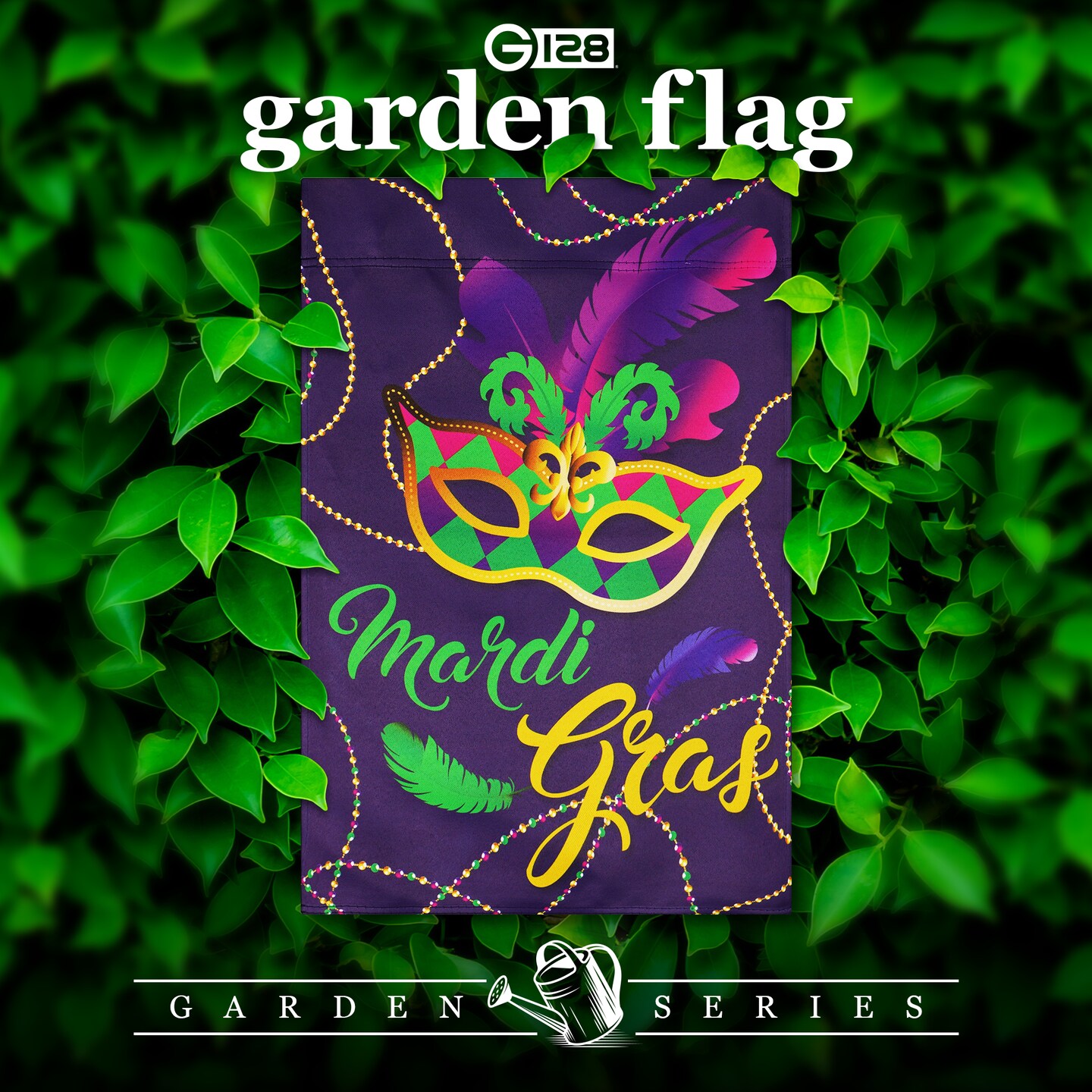 G128 Garden Flag Mardi Gras Masquerade Mask 12"x18" Blockout Fabric
