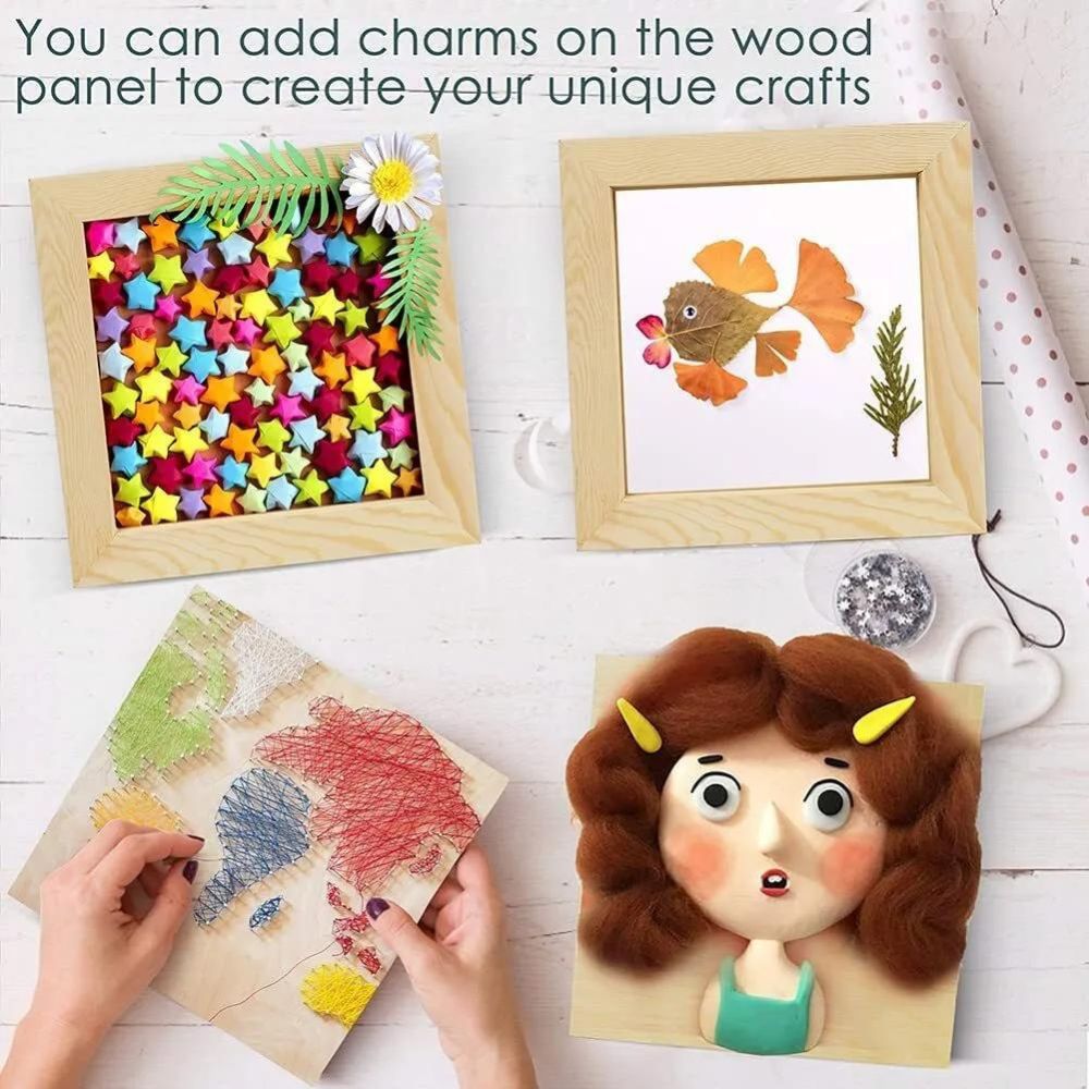 6pc 8x8&#x27;&#x27; Cradled Wood Panels Painting Canvas Boards