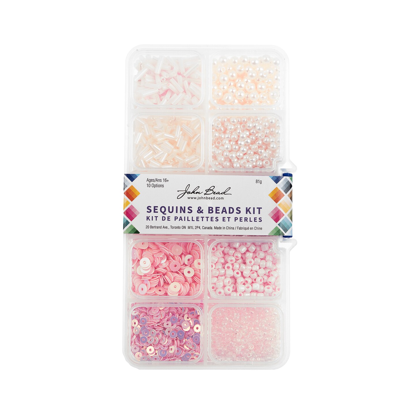 John Bead 10 Types Mix Sequins &#x26; Beads Kit