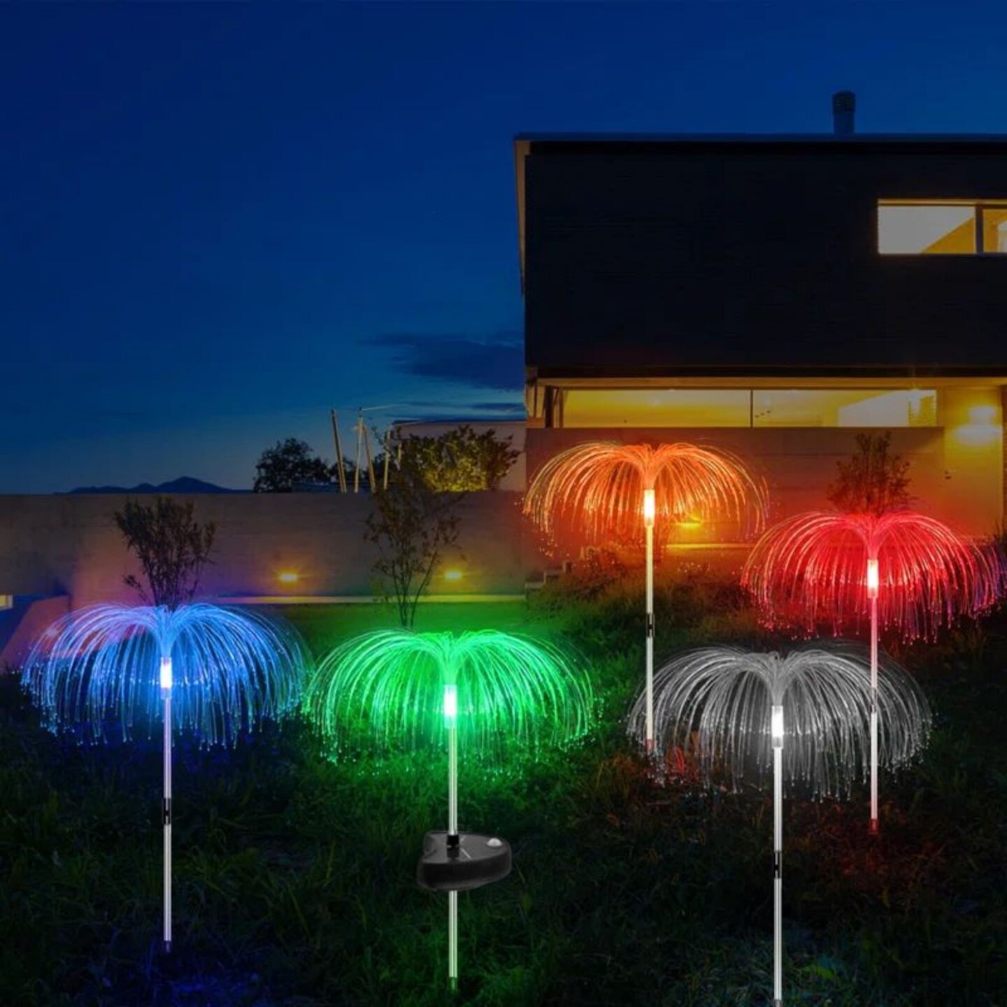 5pcs Solar Powered Garden Lights Outdoor Jellyfish Lamp