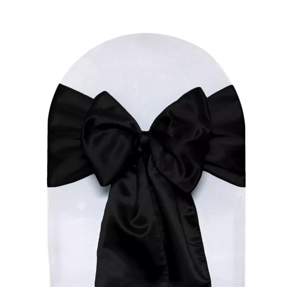 10 PCS Satin Chair Sashes Ribbon Bow