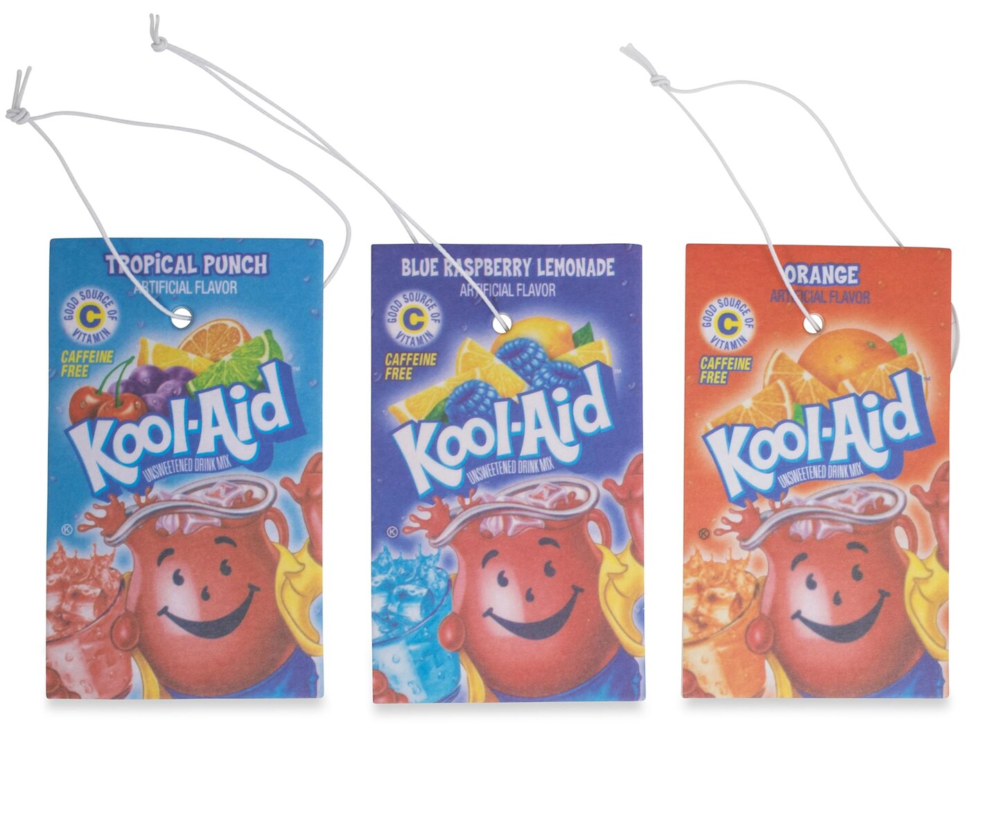 Kool-Aid Packet Air Freshener Set Of 3 | Tropical Punch, Blue Raspberry, Orange