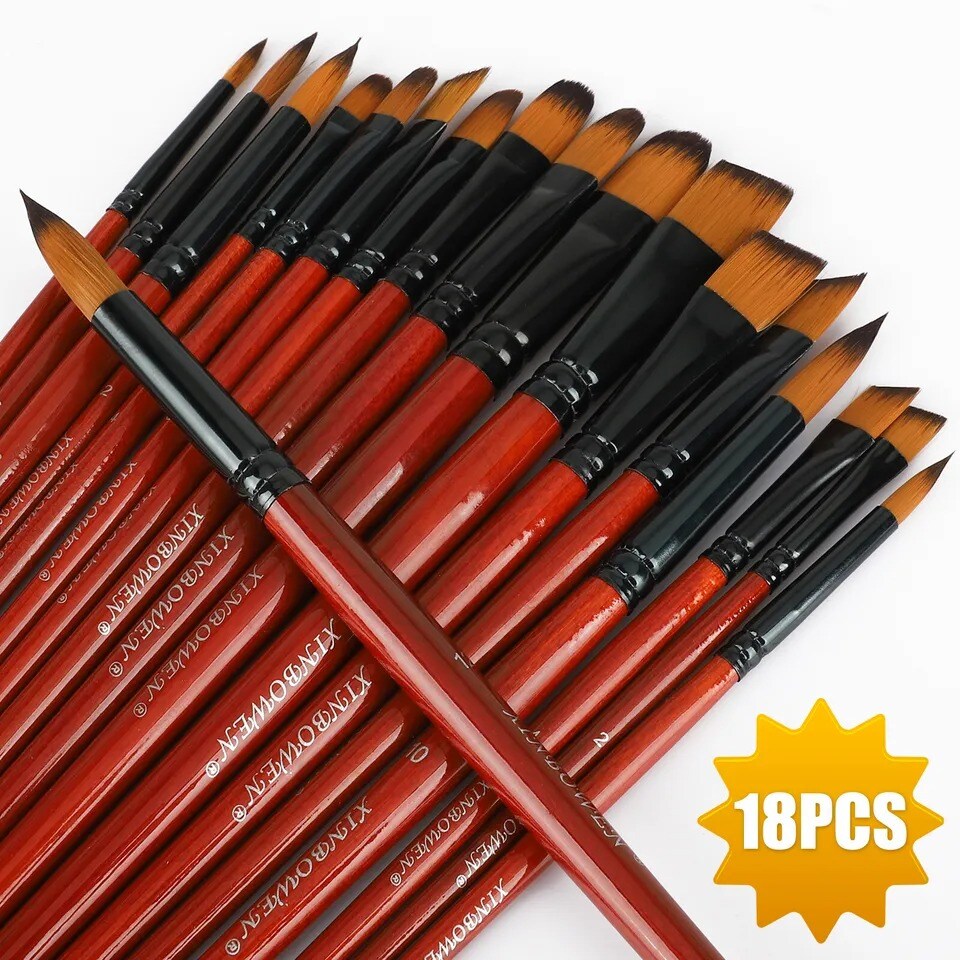 18Pcs Paint Brushes Set