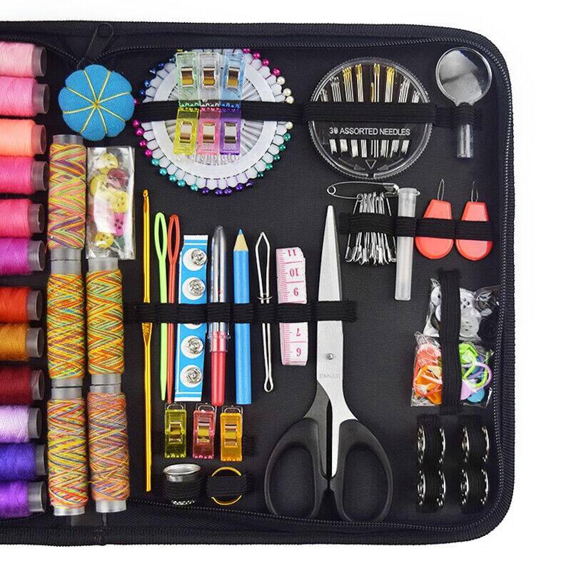 200-Piece Travel Sewing Kit with Scissors, Measure, and Storage Box
