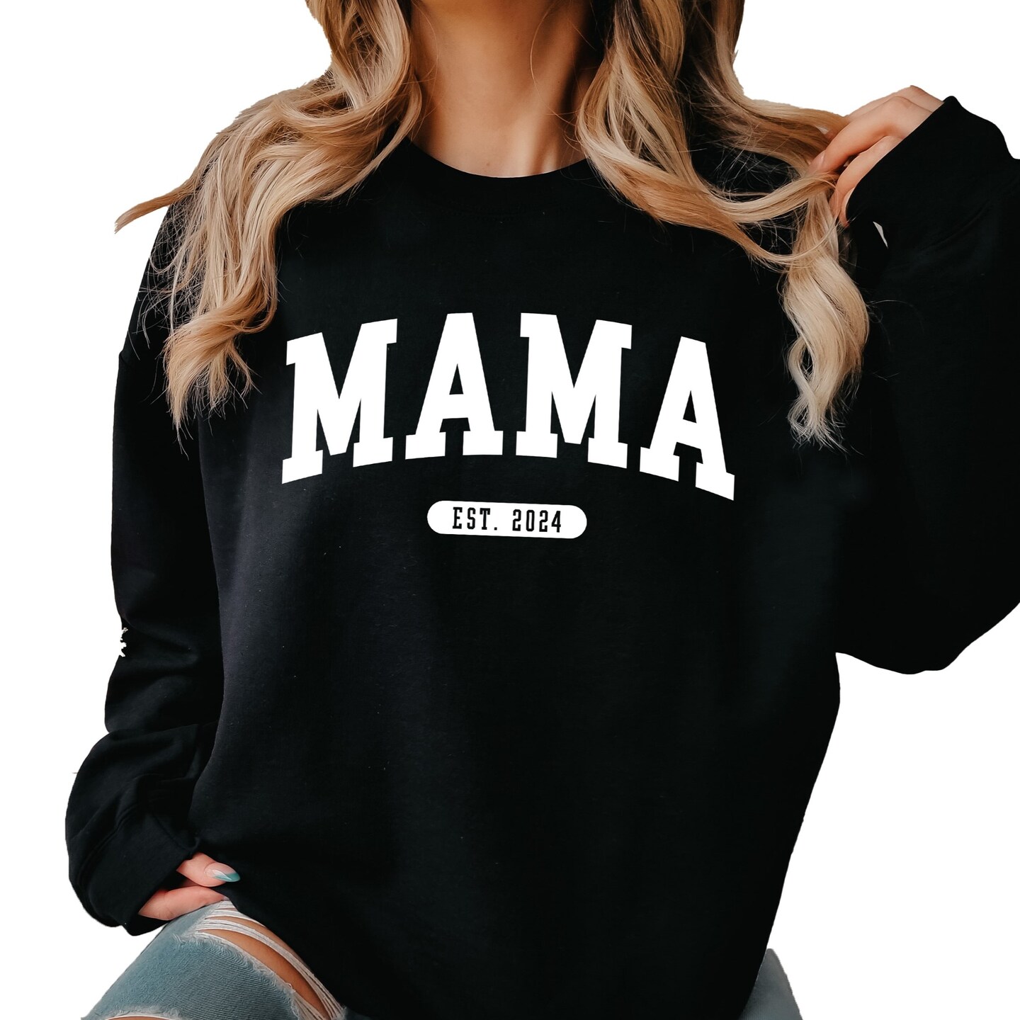 Mama Est Sweatshirt New Mom Sweatshirt Pregnancy