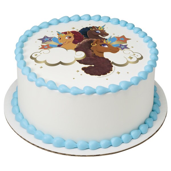 Afro Unicorn Friendship Edible Cake Topper Image - 1/4 Sheet