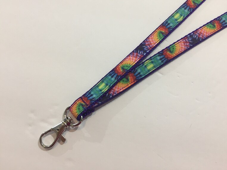 Swirl Tie Dye Narrow ID Badge Lanyard, Half Inch Wide about 19