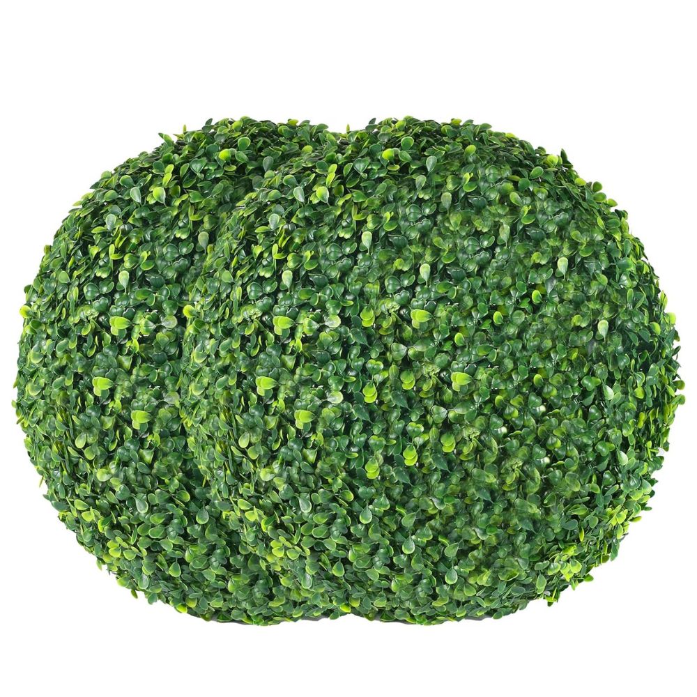 2pcs 16&#x22; Artificial Topiary Greenery Balls Outdoor Decor