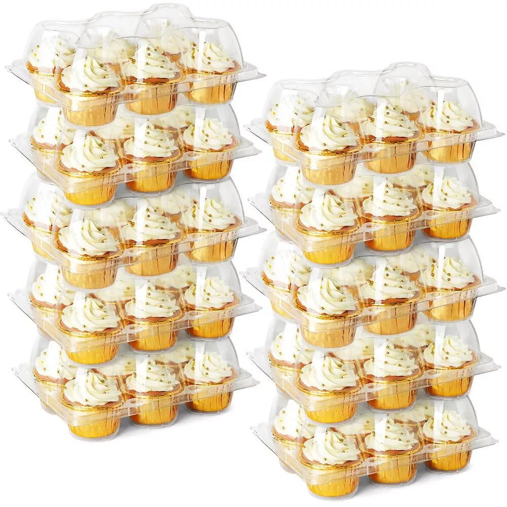 40 Pack Clear Cupcake Containers 6 Count Cupcake Boxes