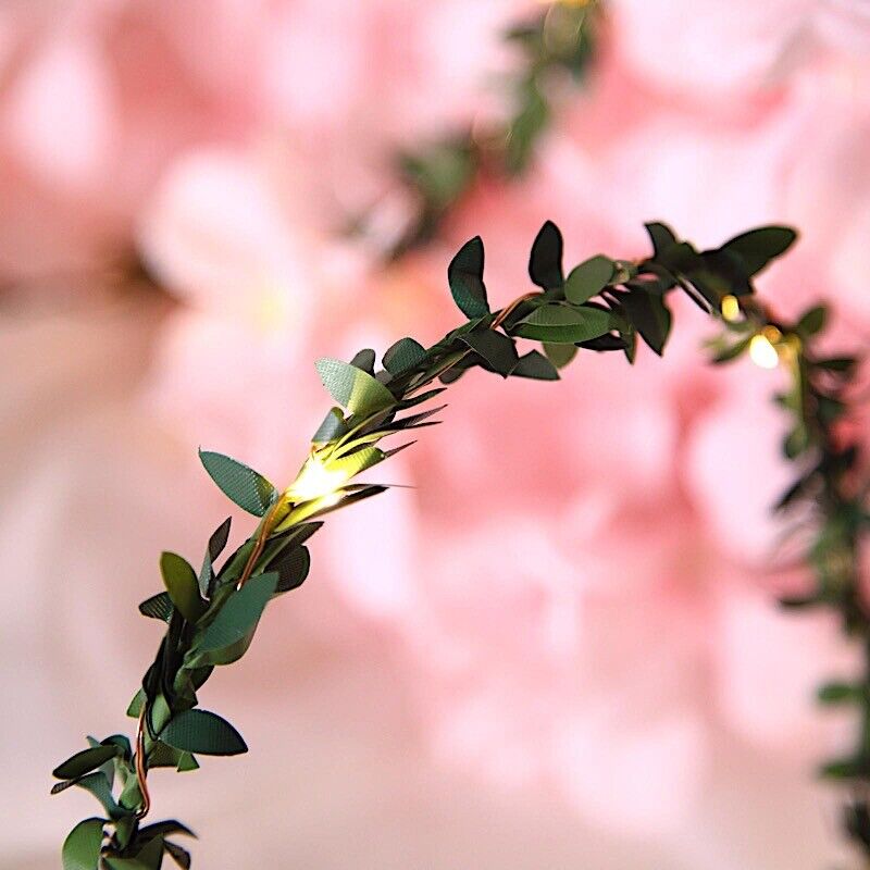 10 ft 30 LED Green Leaves Fairy Lights Battery Operated Garland Centerpieces