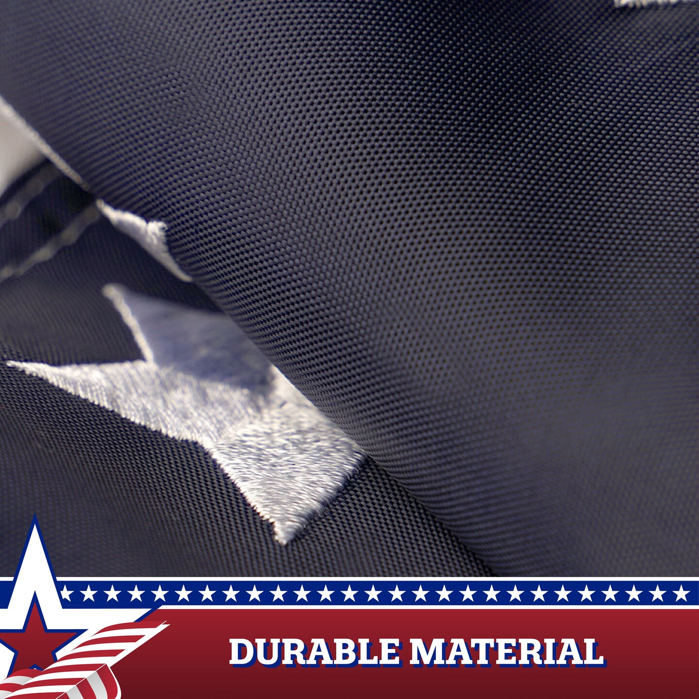G128 USA Pleated Fan Flag 3x3 Feet Star Center Quarter Circle Embroidered Polyester Stars and Stripes