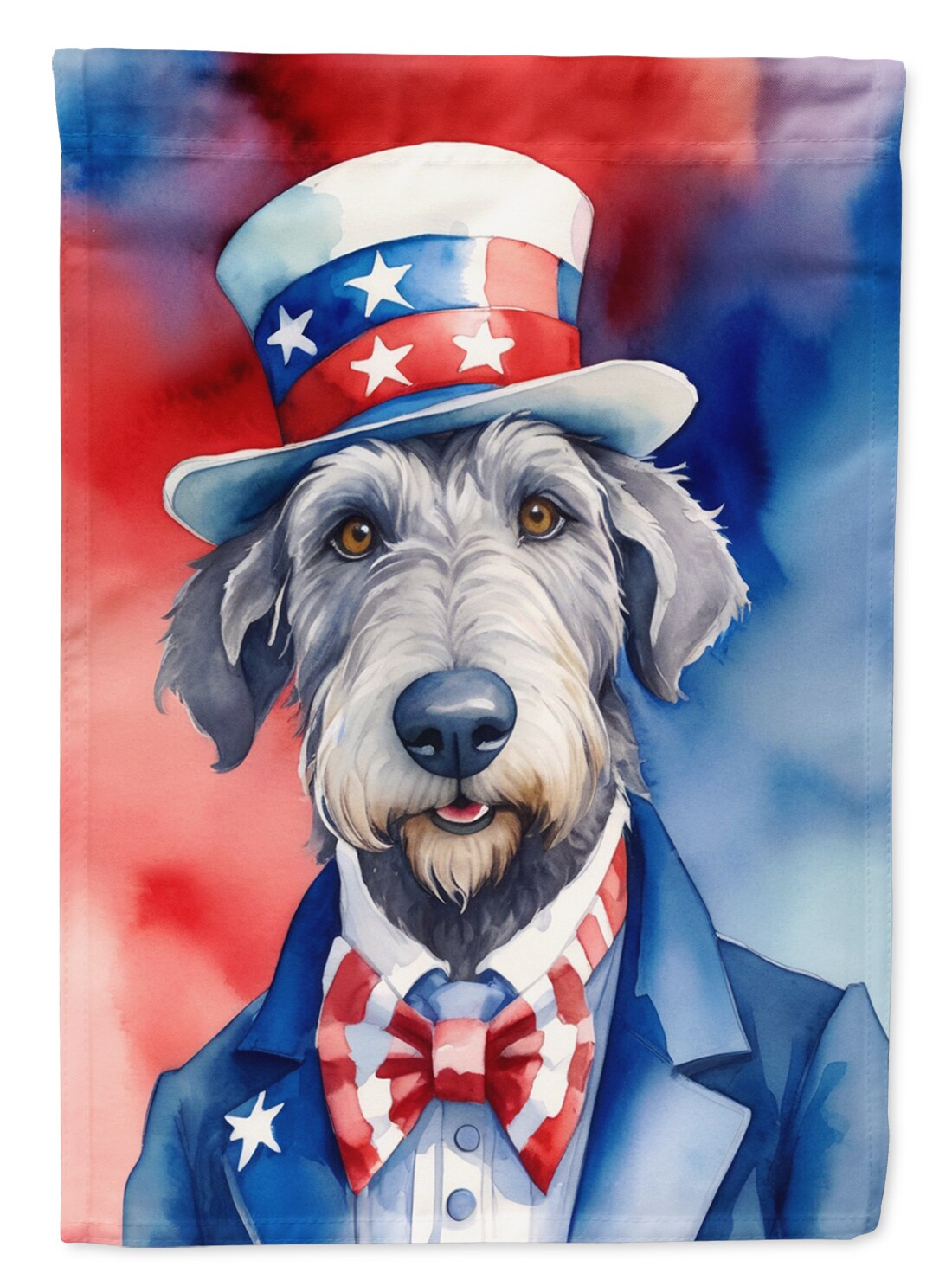 Caroline&#x27;s Treasures Irish Wolfhound Patriotic American House Flag