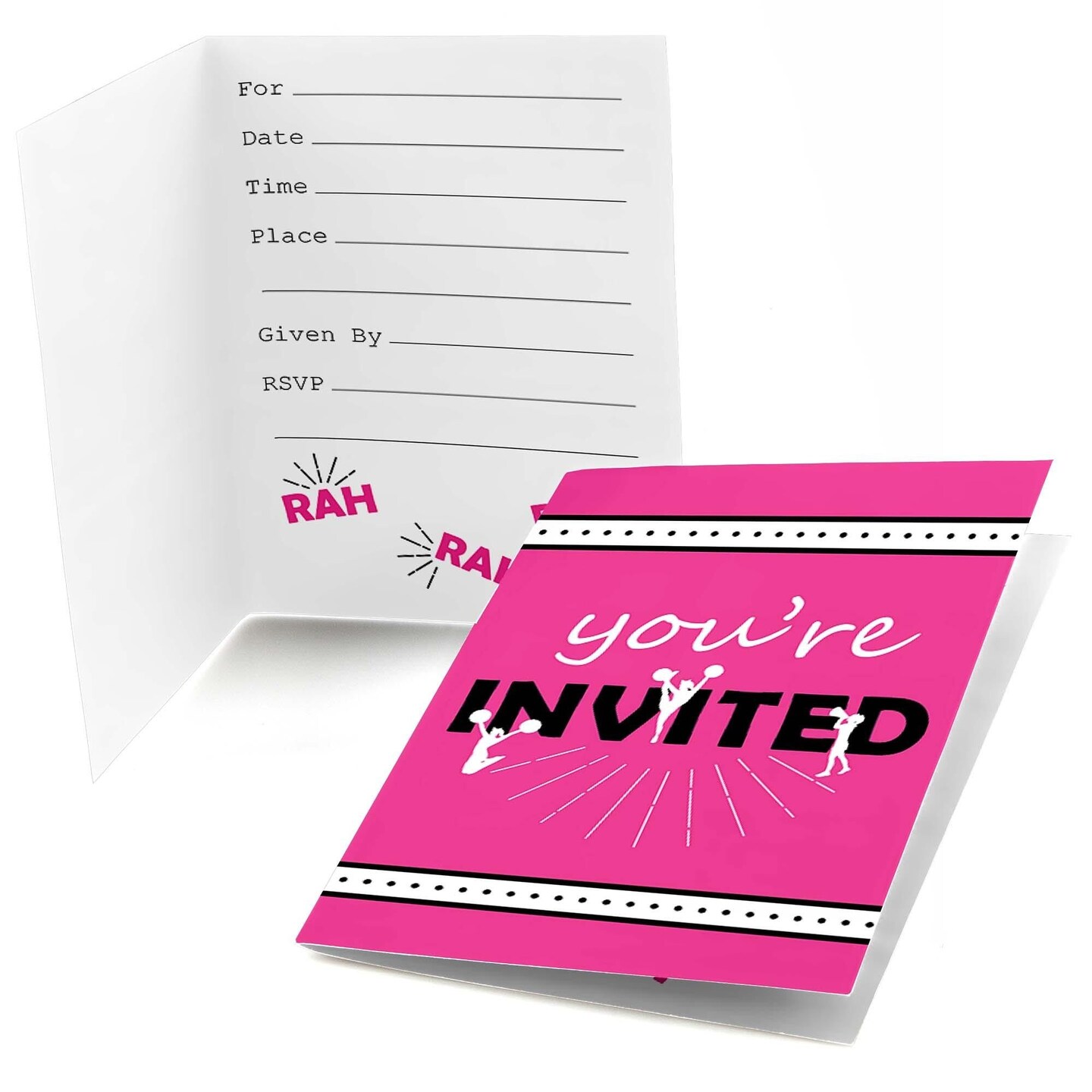 Big Dot of Happiness We&#x27;ve Got Spirit - Cheerleading - Fill In Birthday Party or Cheerleader Party Invitations (8 count)