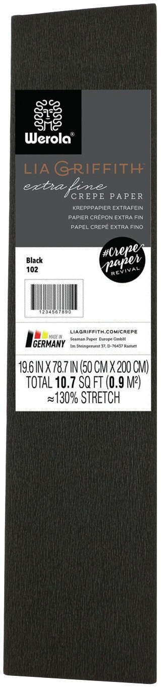 Lia Griffith Extra Fine Crepe Paper 19.6&#x22;X78.7&#x22;-Black