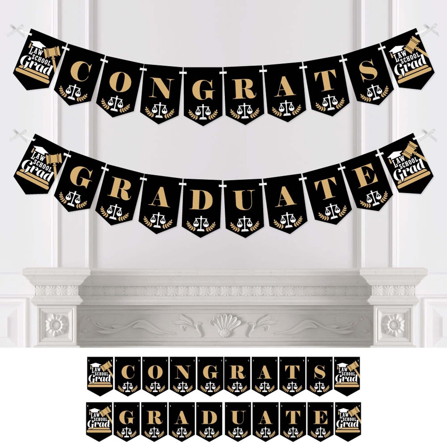 Big Dot of Happiness Law School Grad - Future Lawyer Graduation Party Bunting Banner - Party Decorations - Law School Grad