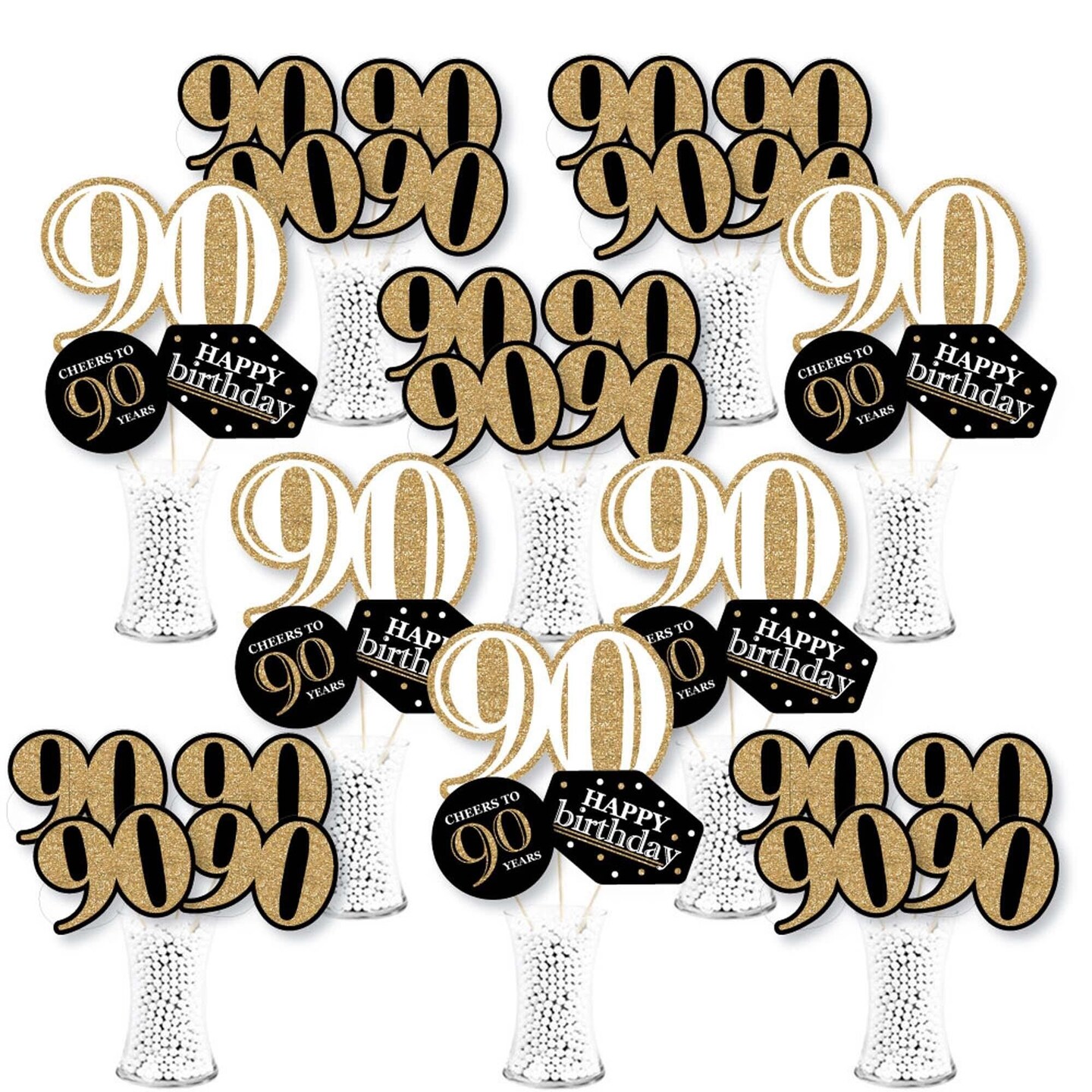 90th Birthday Centerpieces 90th Centerpieces 90th Birthday Party 90th  Birthday Decor Gold 90th Birthday Party Decorations 90th Party Decor 