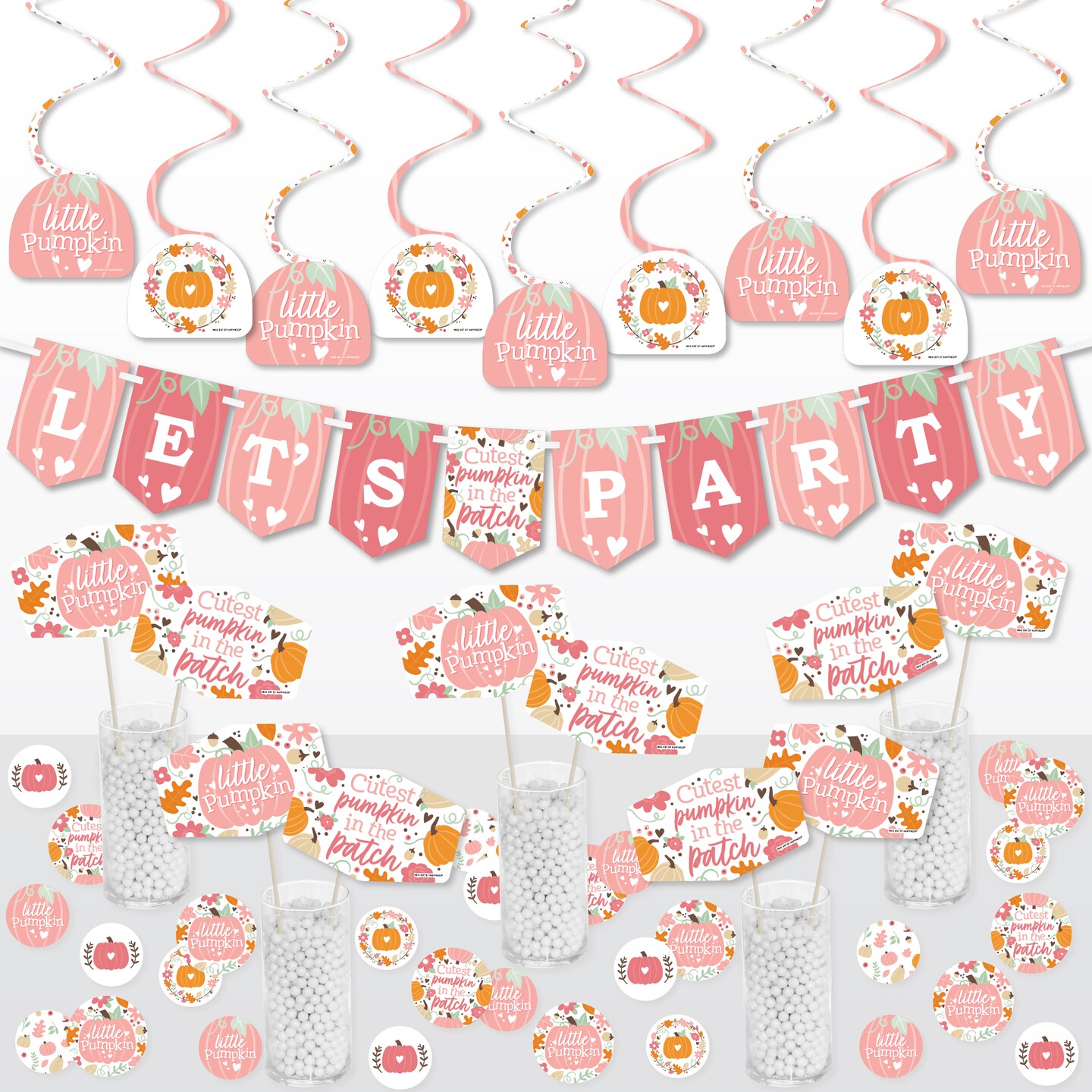 Big Dot of Happiness Girl Little Pumpkin - Fall Birthday Party or